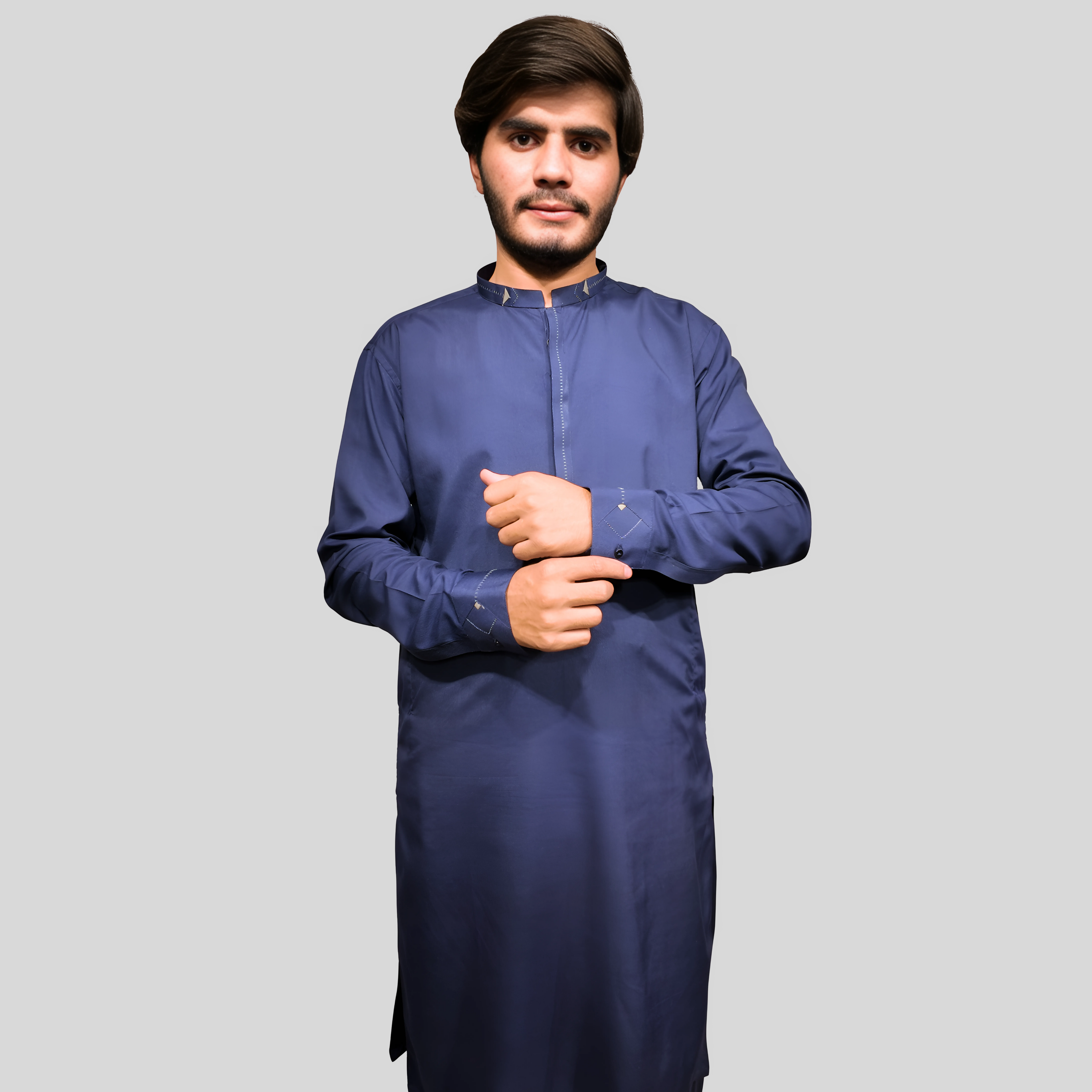 Embroidered blue Kameez Shalwar For Men's