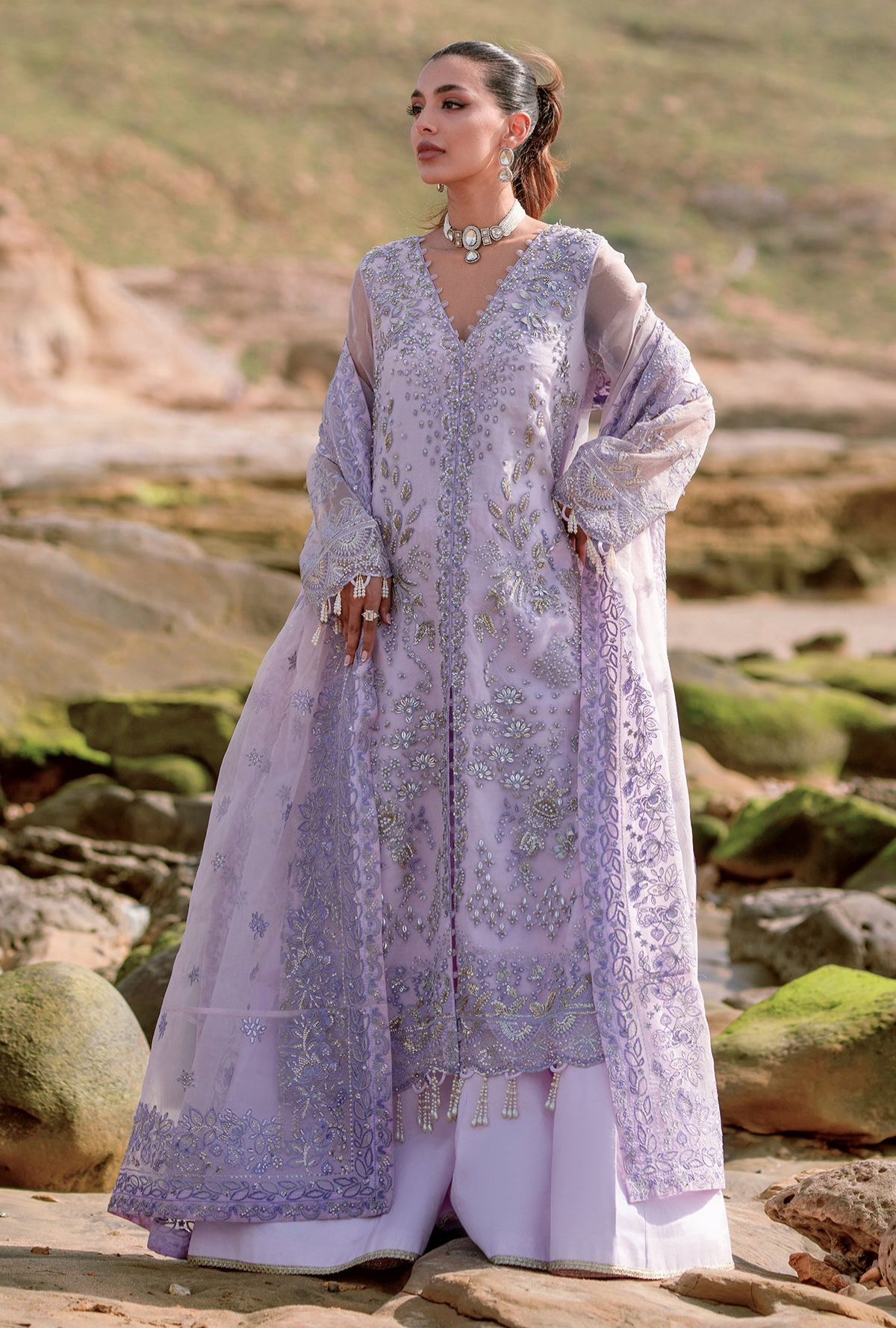 Kamari By Emaan Adeel Embroidered Organza Suit Unstitched 3 Piece Selina - Formal Collection
