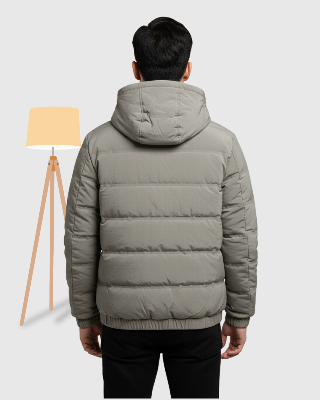 Men's Quilted Puffer Jacket with light Grey