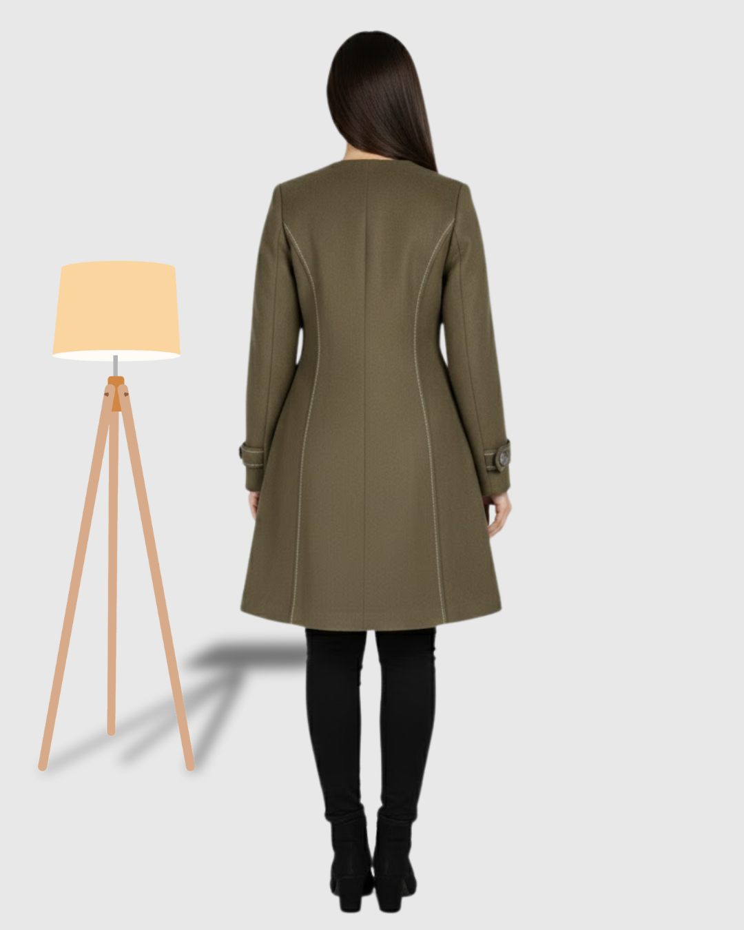 Classic One-Button Wool Coat Burnt Orange