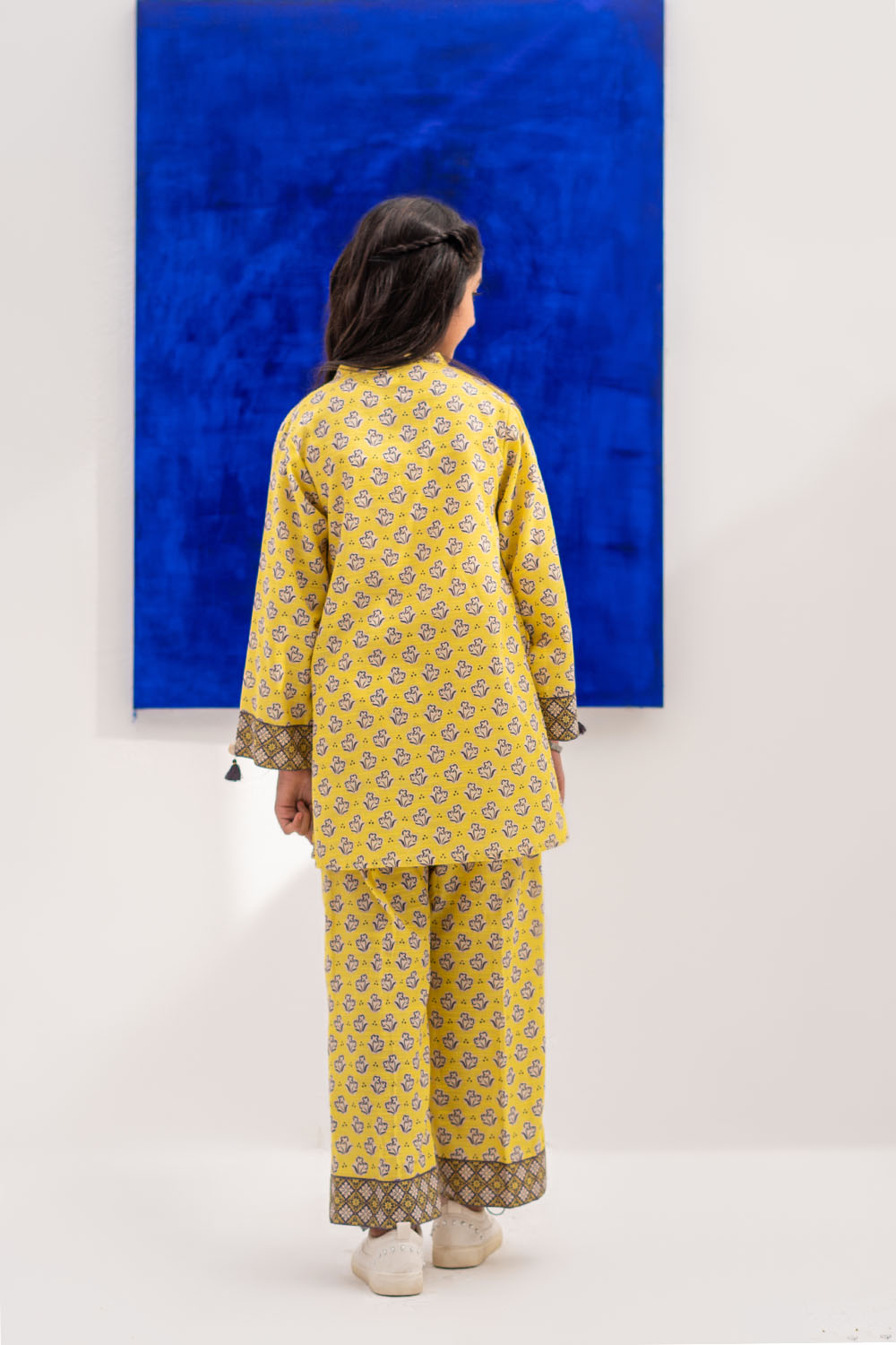 Senorita-Yellow & Multicolor | Casual 2 Piece Suit | Cotton Khaddar Printed