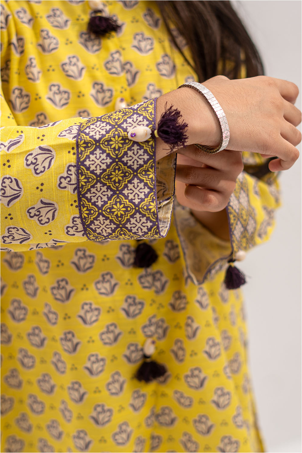 Senorita-Yellow & Multicolor | Casual 2 Piece Suit | Cotton Khaddar Printed