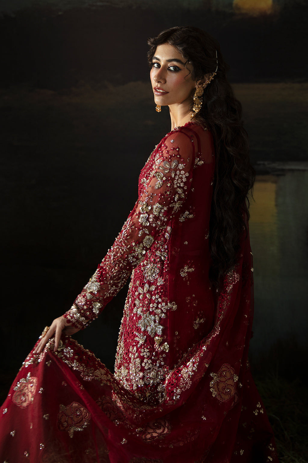 Afrozeh Embroidered Organza Unstitched 3Pc Suit AFH-24-07 ABEER