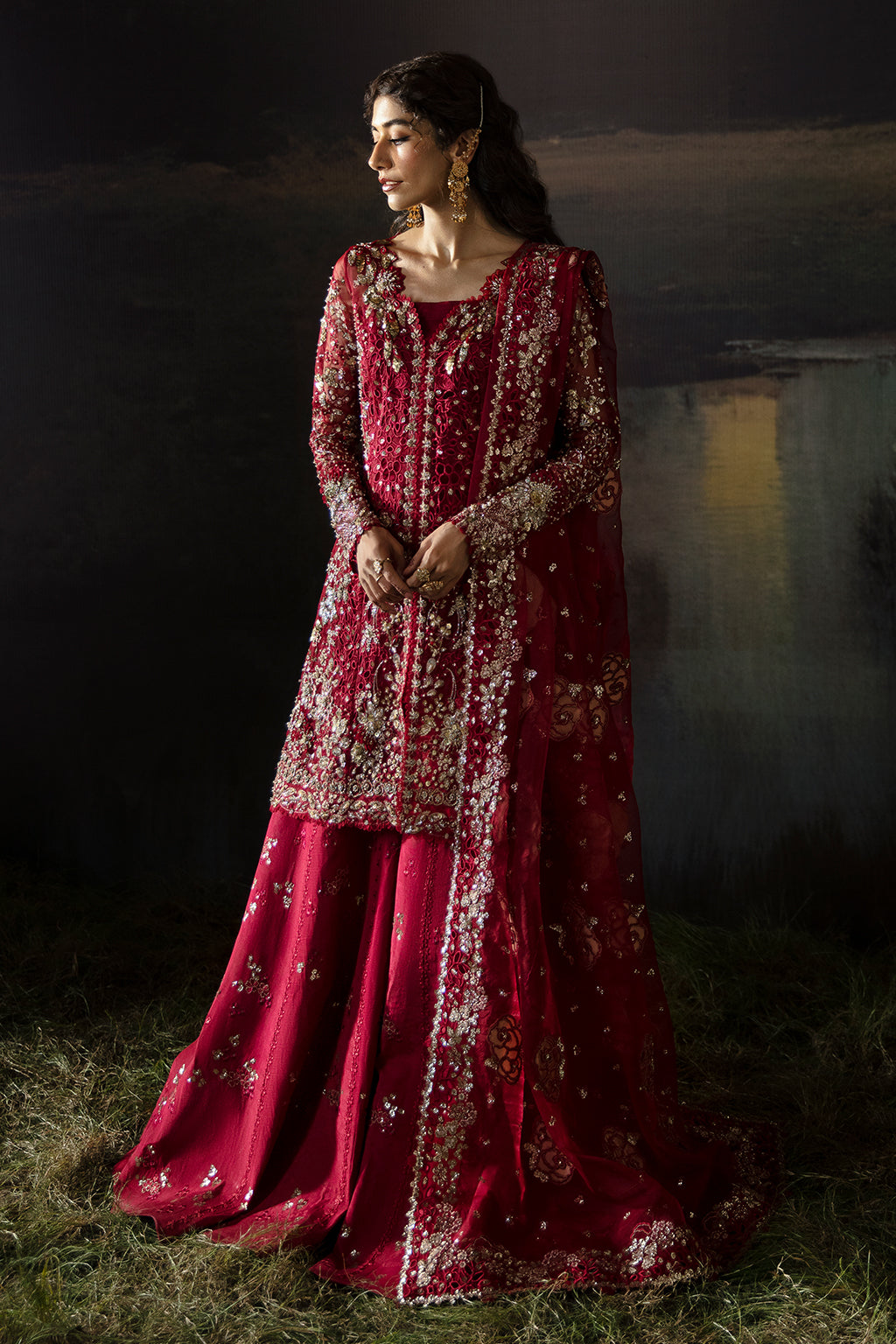 Afrozeh Embroidered Organza Unstitched 3Pc Suit AFH-24-07 ABEER