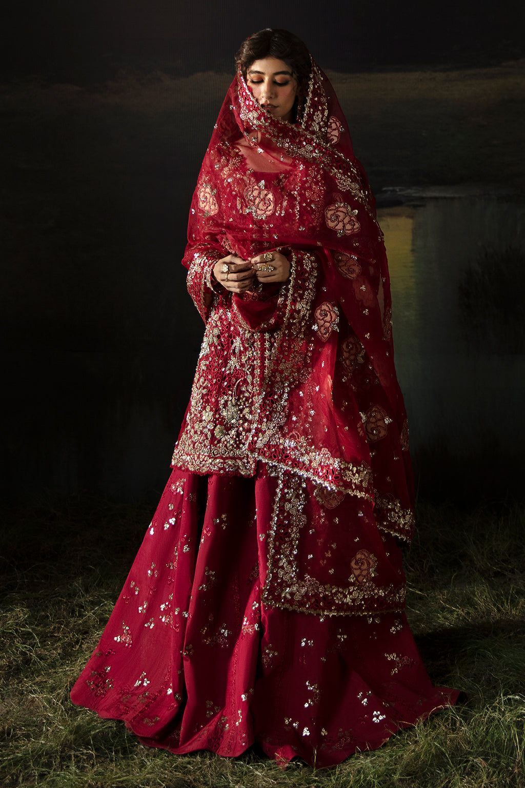 Afrozeh Embroidered Organza Unstitched 3Pc Suit AFH-24-07 ABEER