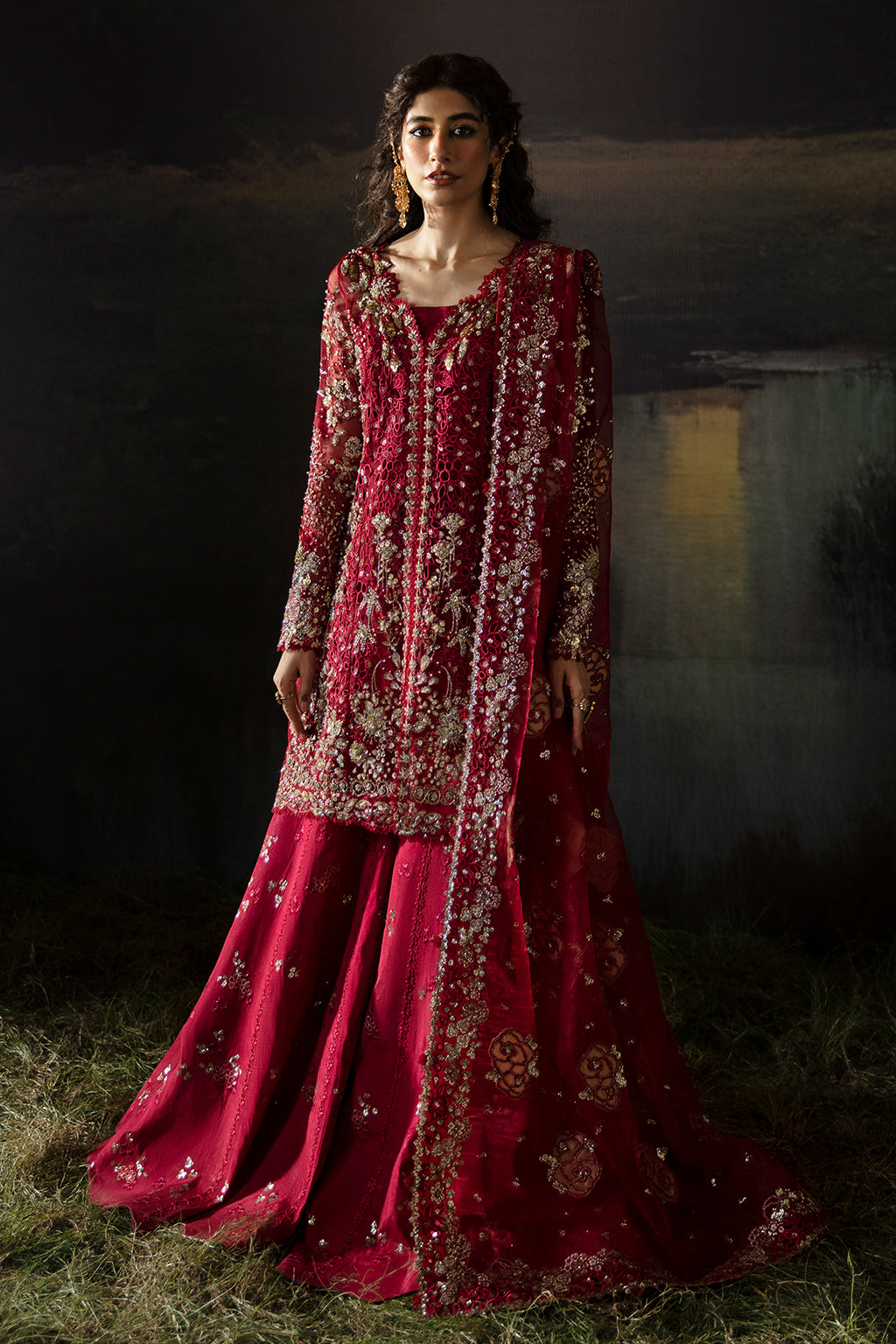 Afrozeh Embroidered Organza Unstitched 3Pc Suit AFH-24-07 ABEER