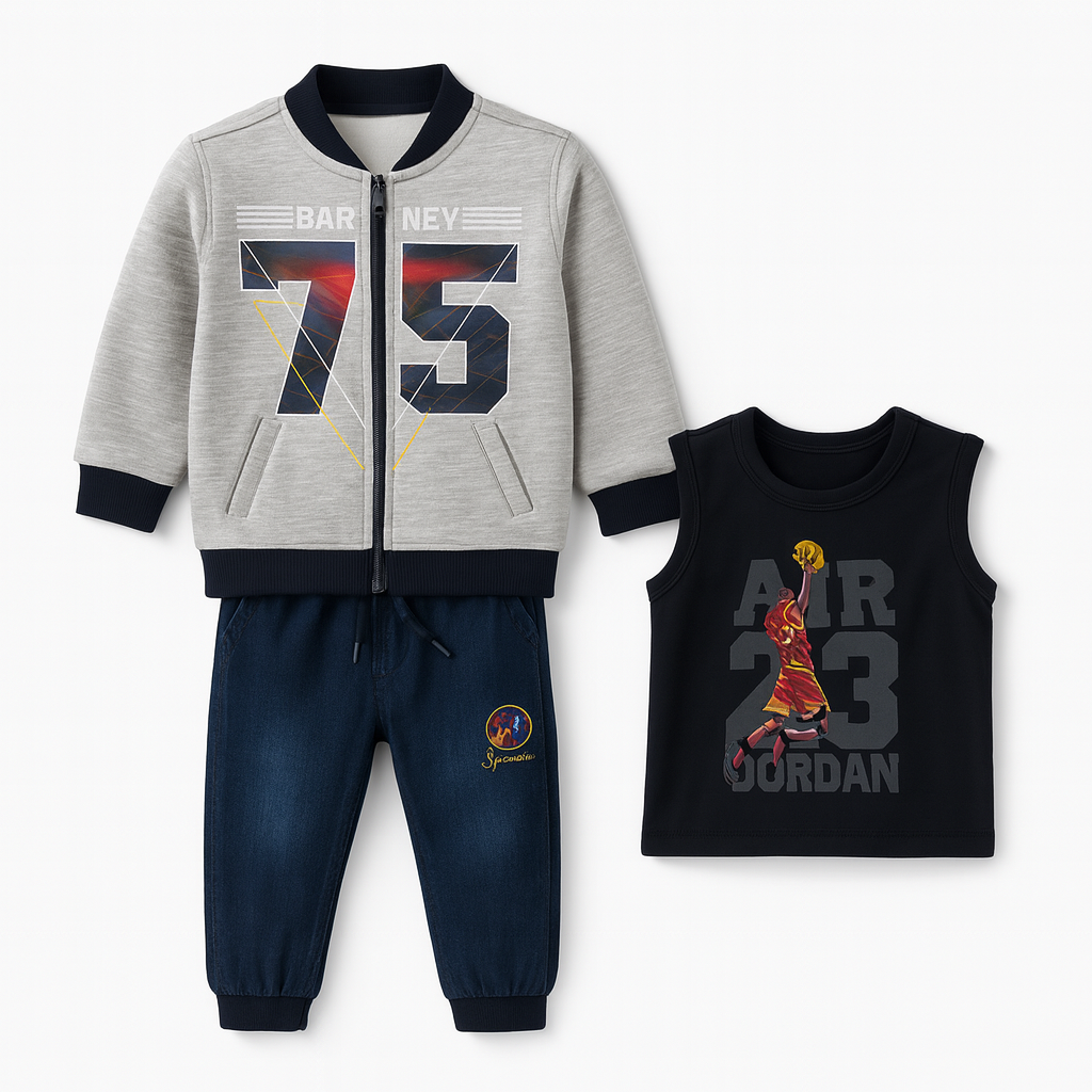 Infant Unisex Thermal Inner Wear Suit-Hot Grey