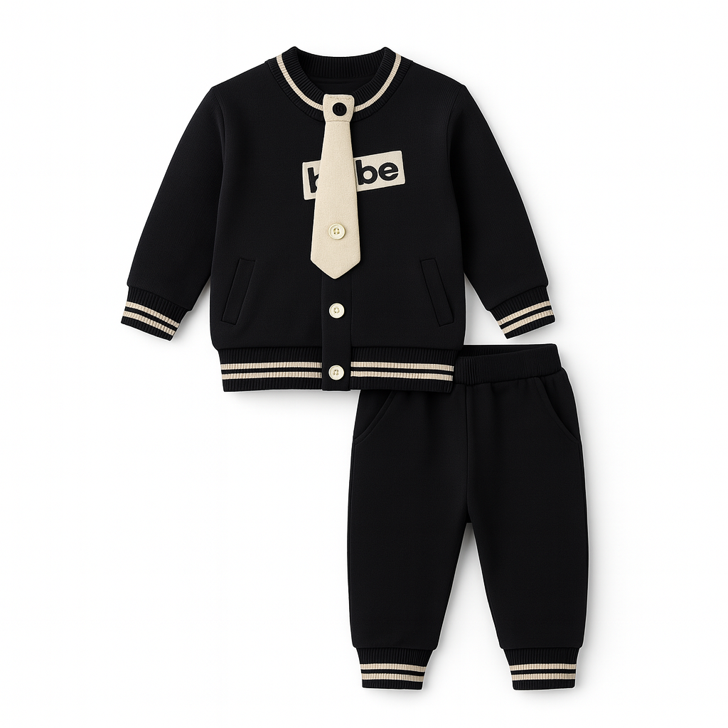 Infant Unisex Thermal Inner Wear Suit-Hot Black