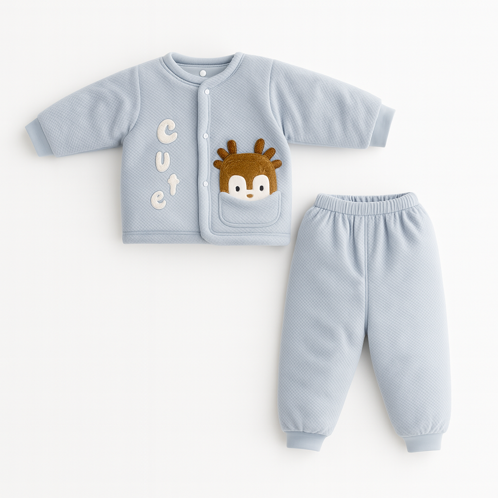 Infant Unisex Thermal Inner Wear Suit-Hot Sky Blue