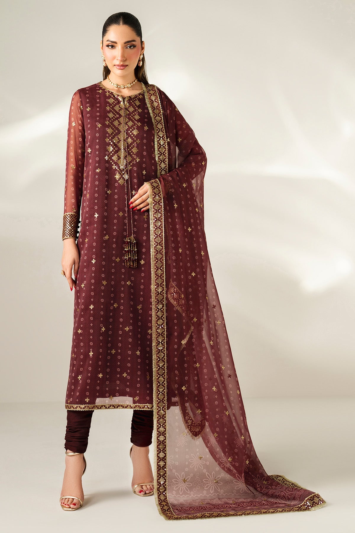 JAZMIN EMBROIDERED CHIFFON UC-3085
