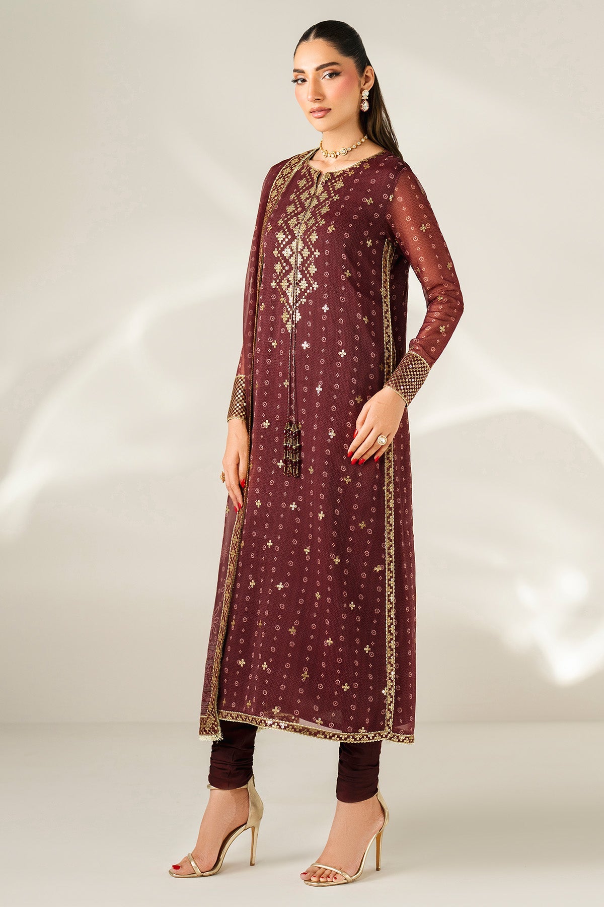 JAZMIN EMBROIDERED CHIFFON UC-3085