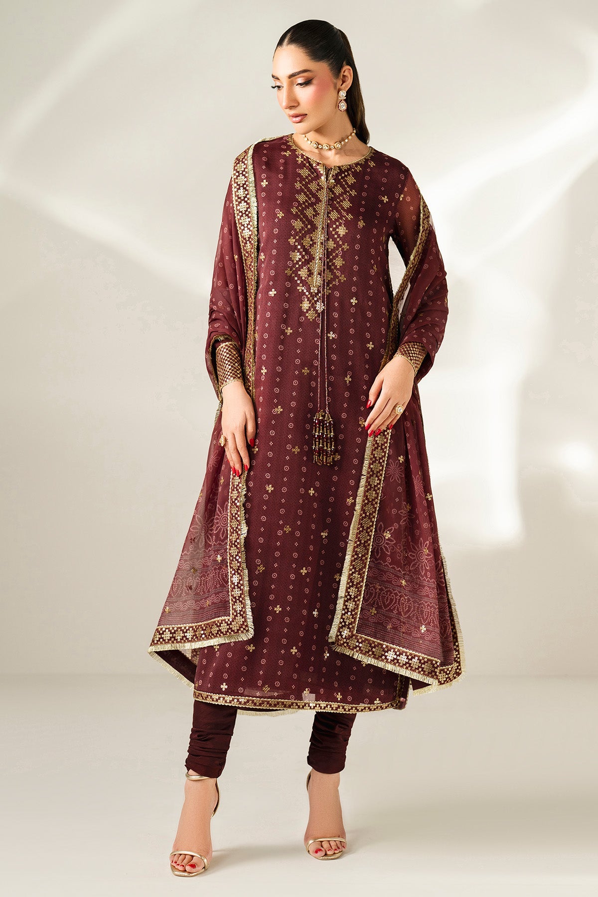 JAZMIN EMBROIDERED CHIFFON UC-3085
