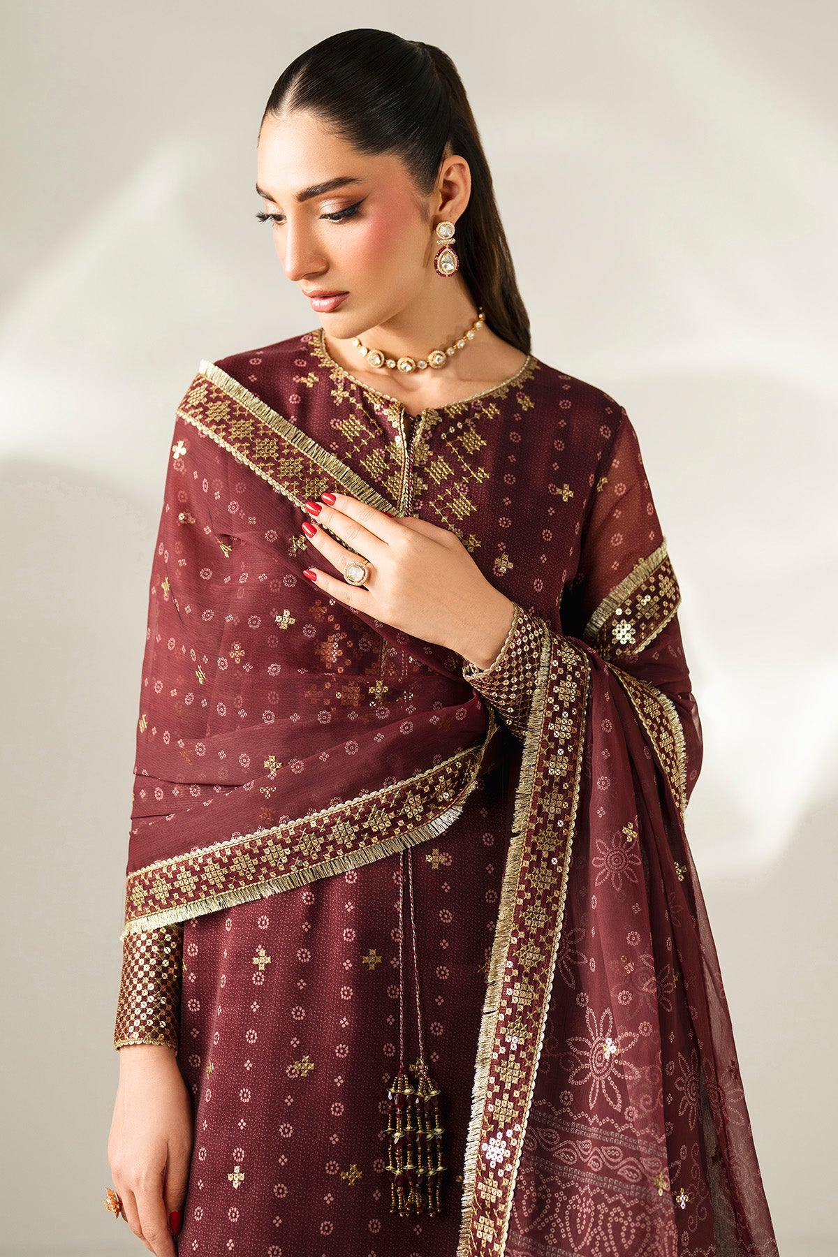 JAZMIN EMBROIDERED CHIFFON UC-3085