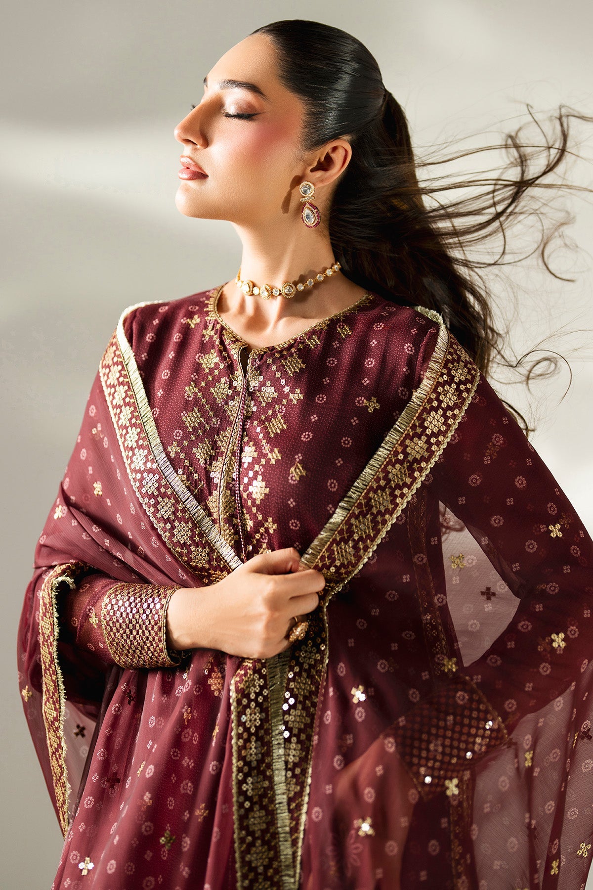 JAZMIN EMBROIDERED CHIFFON UC-3085