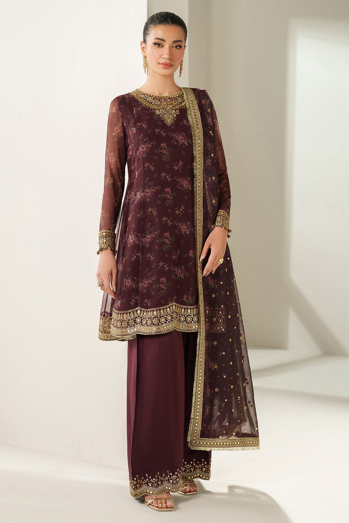 JAZMIN EMBROIDERED CHIFFON UC-3096