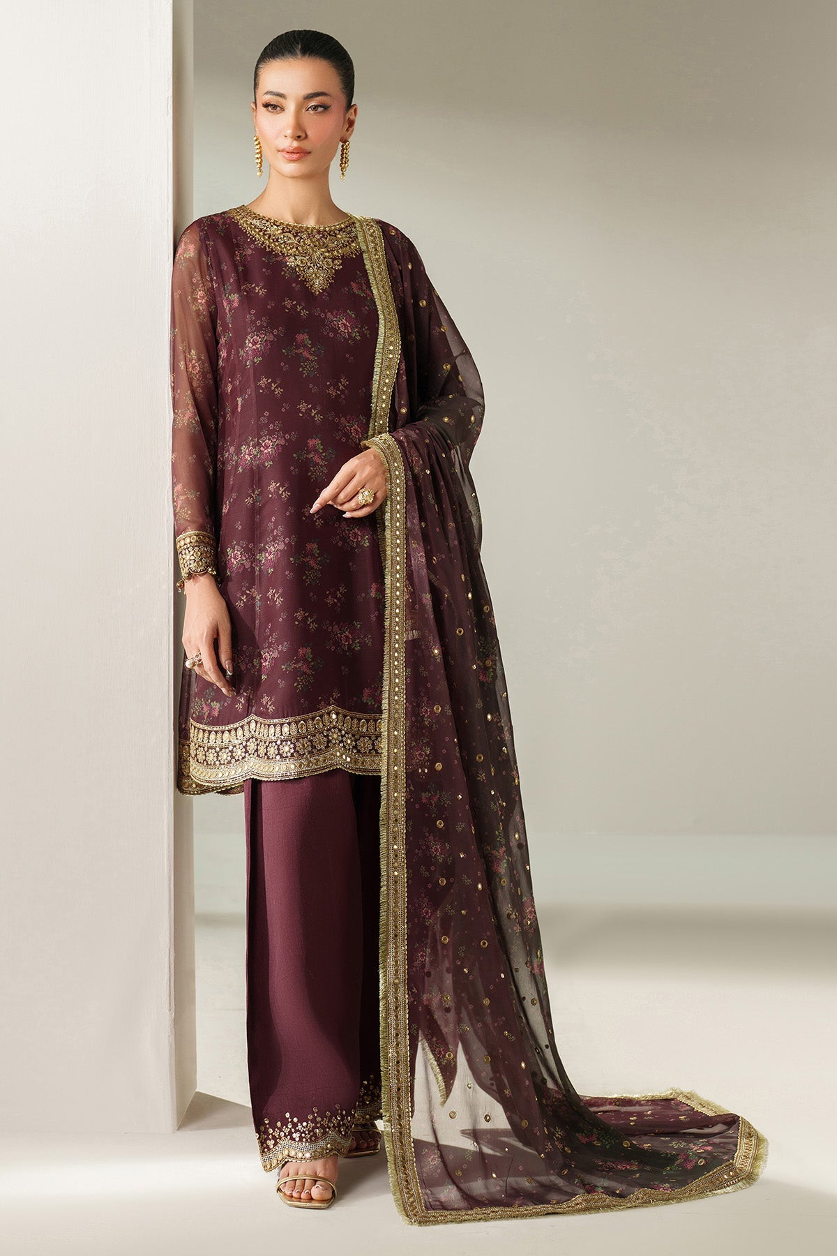 JAZMIN EMBROIDERED CHIFFON UC-3096