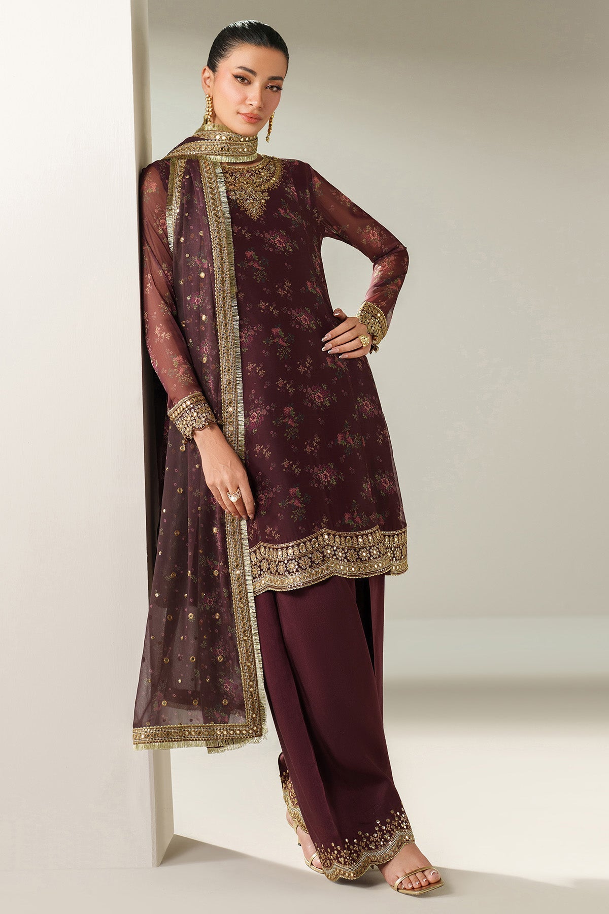 JAZMIN EMBROIDERED CHIFFON UC-3096