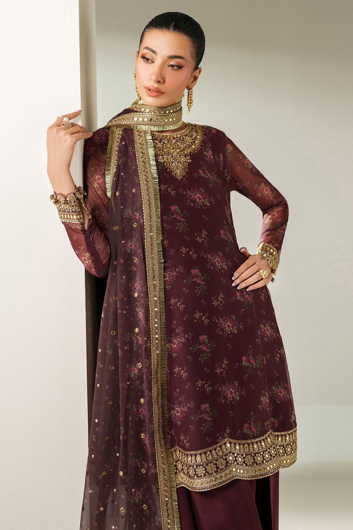 JAZMIN EMBROIDERED CHIFFON UC-3096