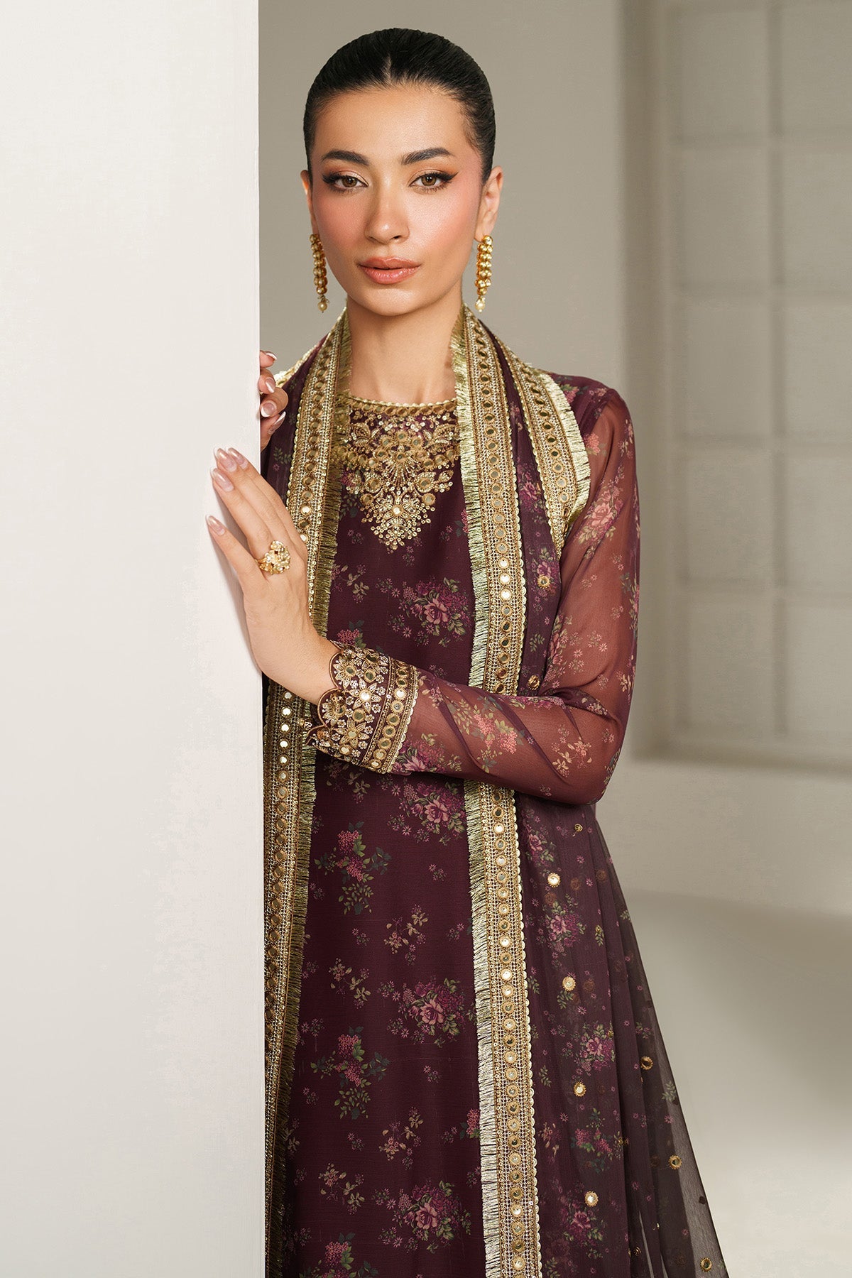 JAZMIN EMBROIDERED CHIFFON UC-3096