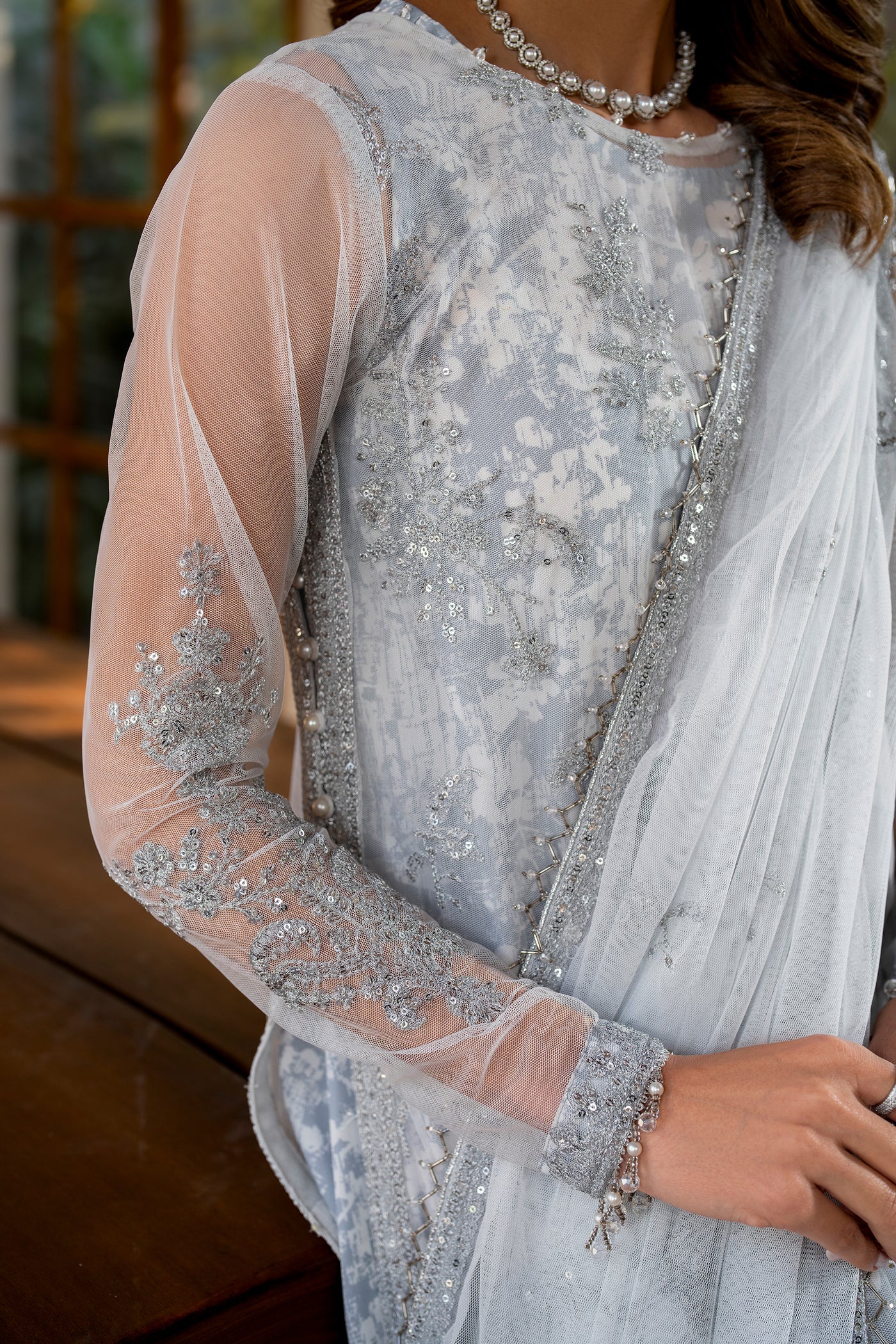 Zarif Embroidered Raw Silk Unstitched 3Pc Suit STELLA