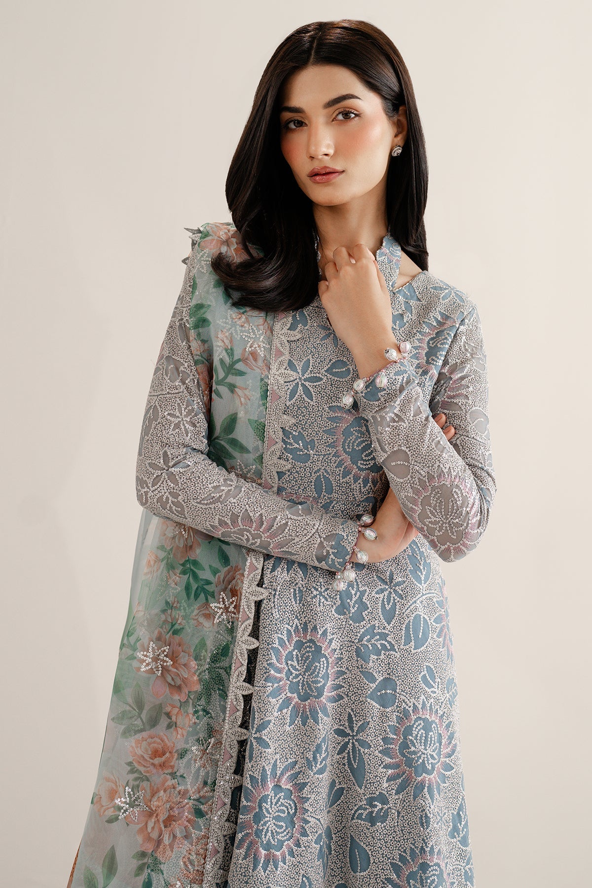 JAZMIN EMBROIDERED CHIFFON UC-3075