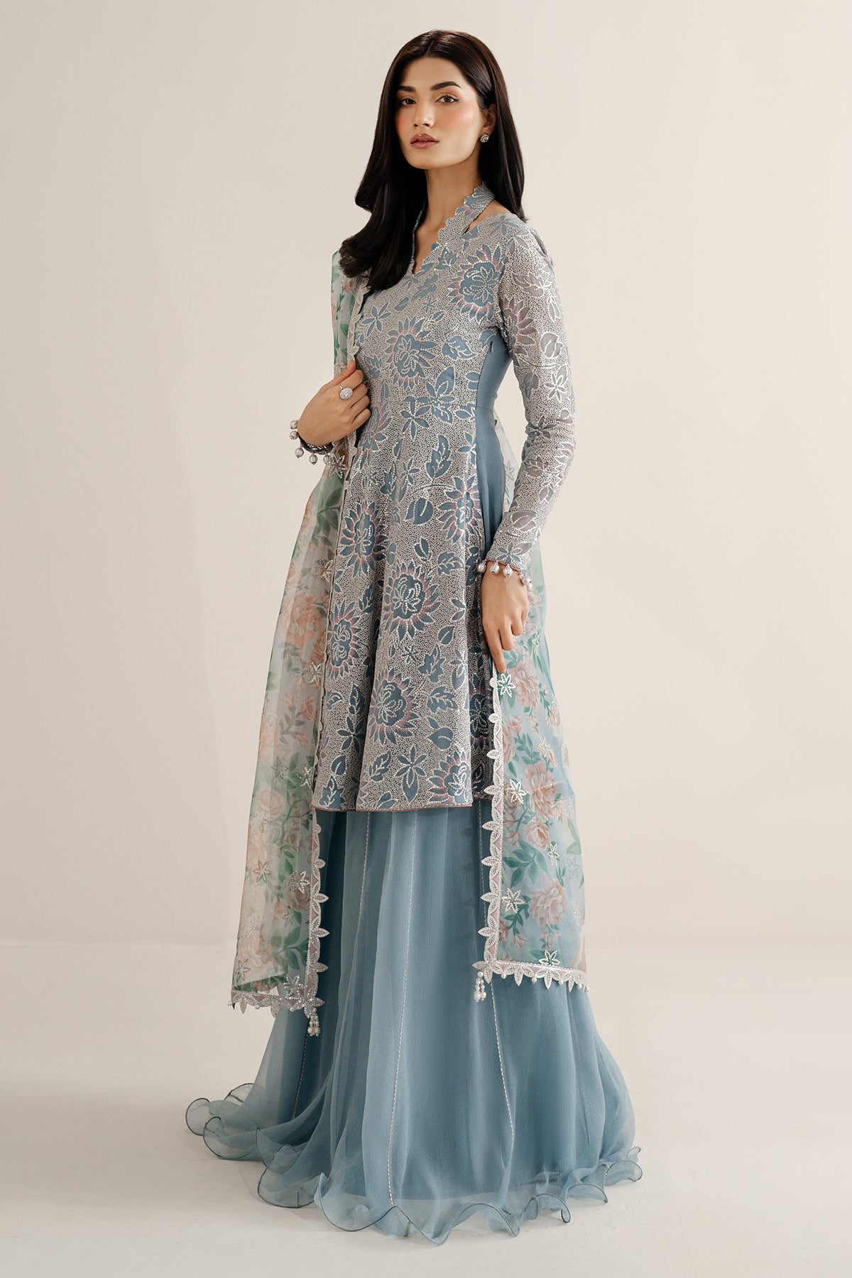 JAZMIN EMBROIDERED CHIFFON UC-3075