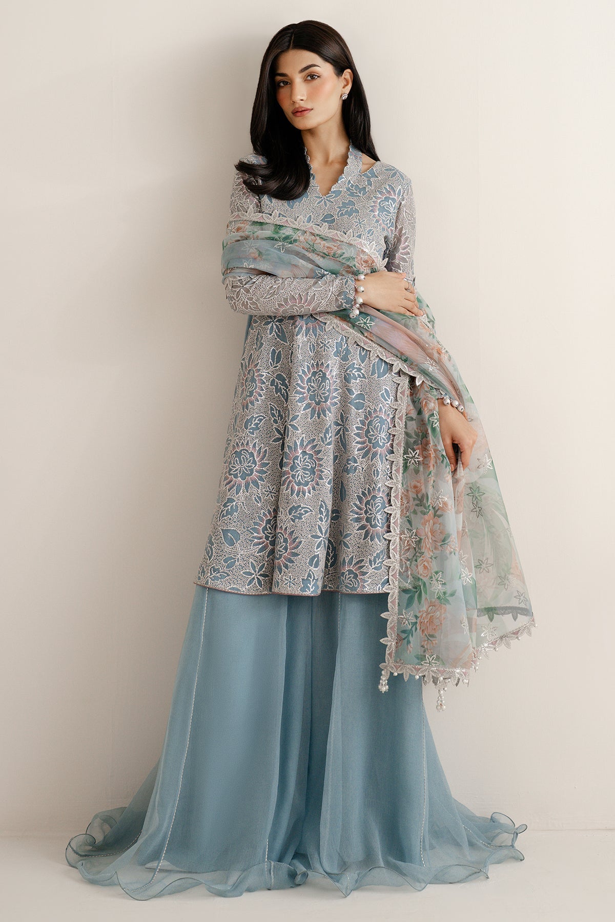 JAZMIN EMBROIDERED CHIFFON UC-3075