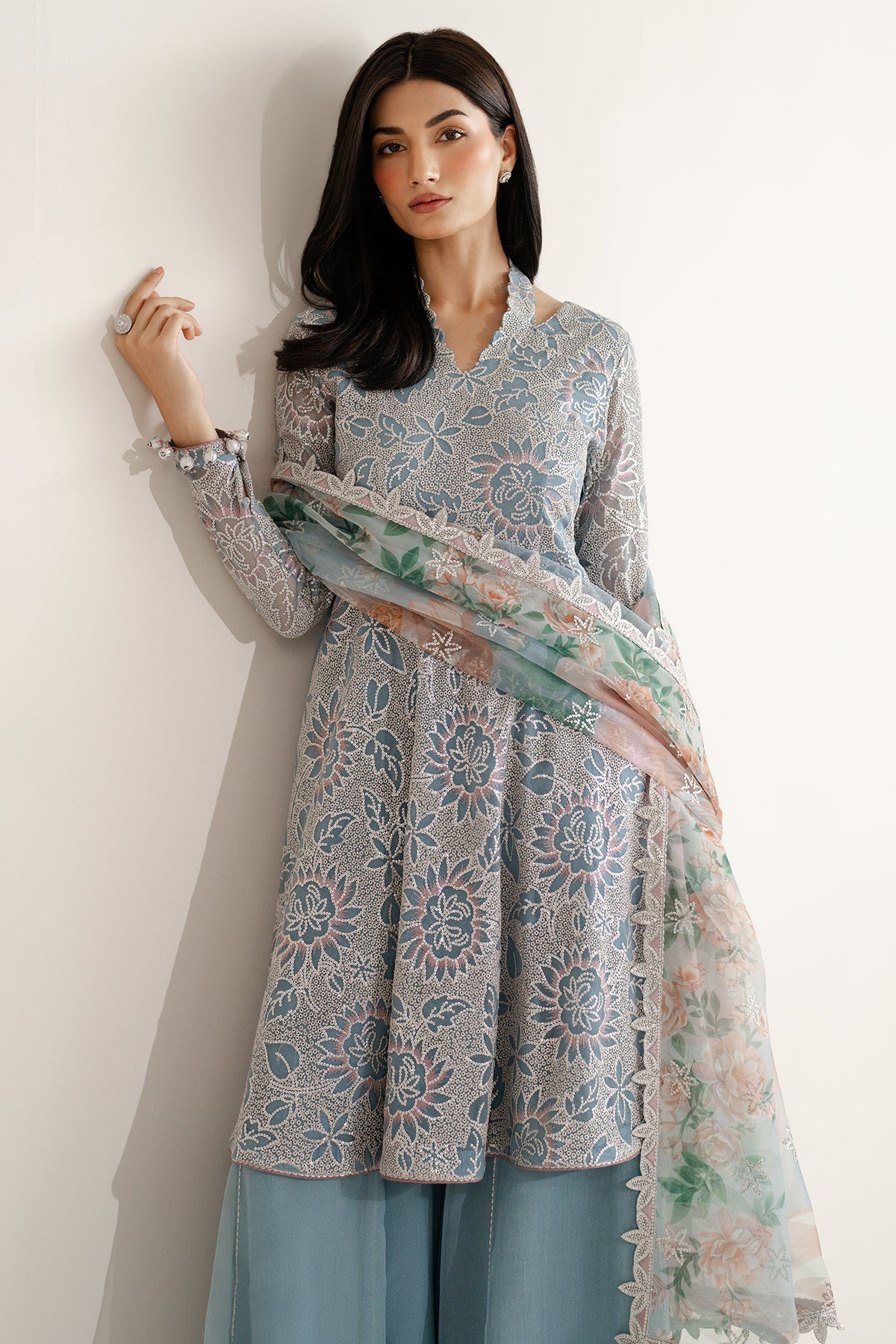 JAZMIN EMBROIDERED CHIFFON UC-3075