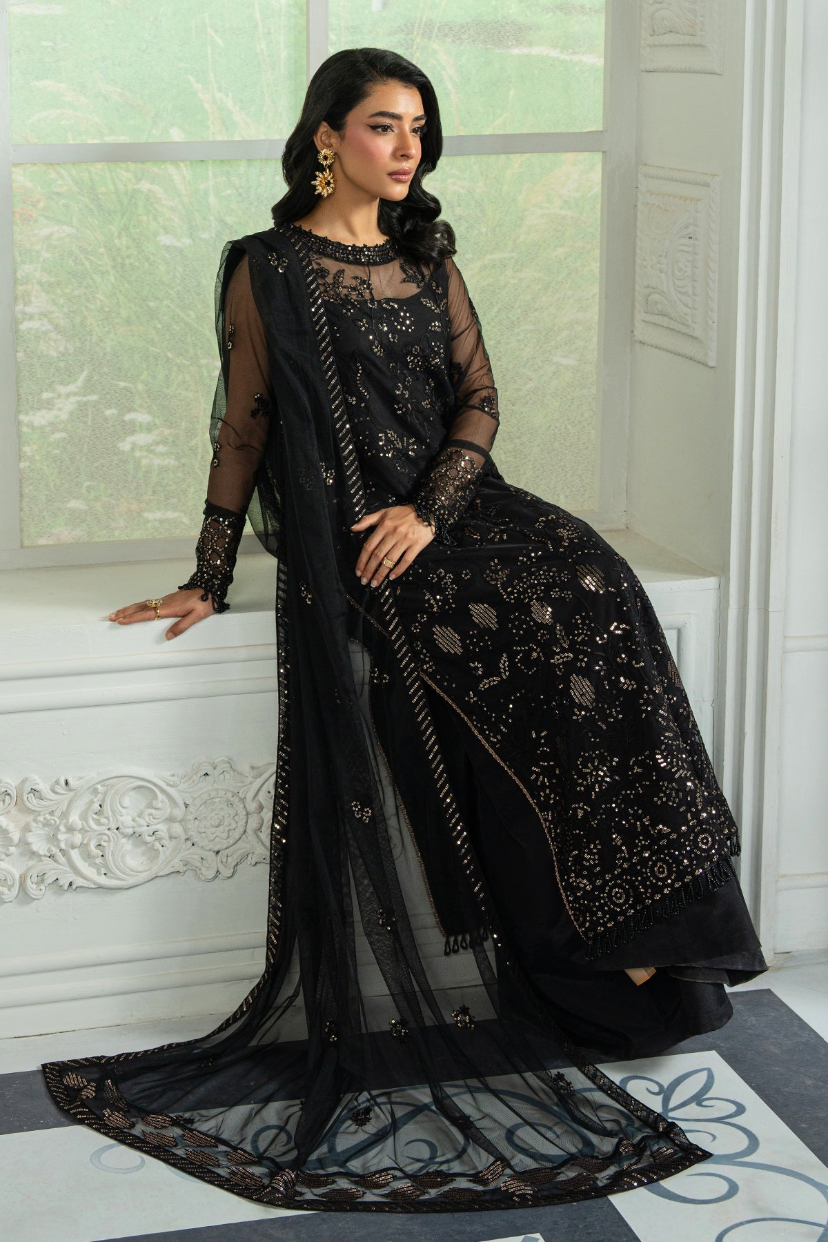 Zarif Embroidered Raw Silk Unstitched 3Pc Suit ZRI-05 BEYZA