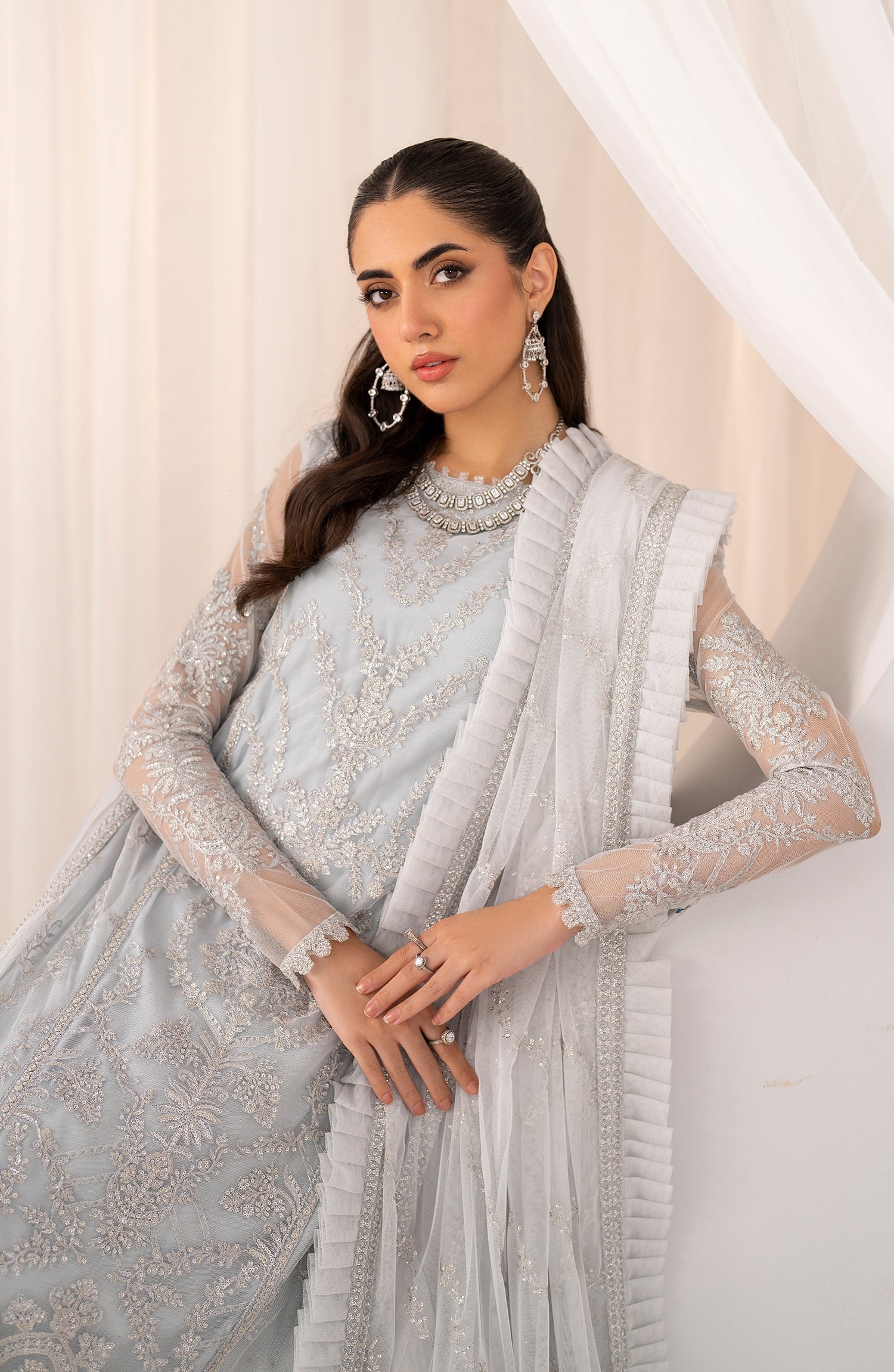 Zarif Embroidered Raw Silk Unstitched 3Pc Suit ZMU 03 DARIA