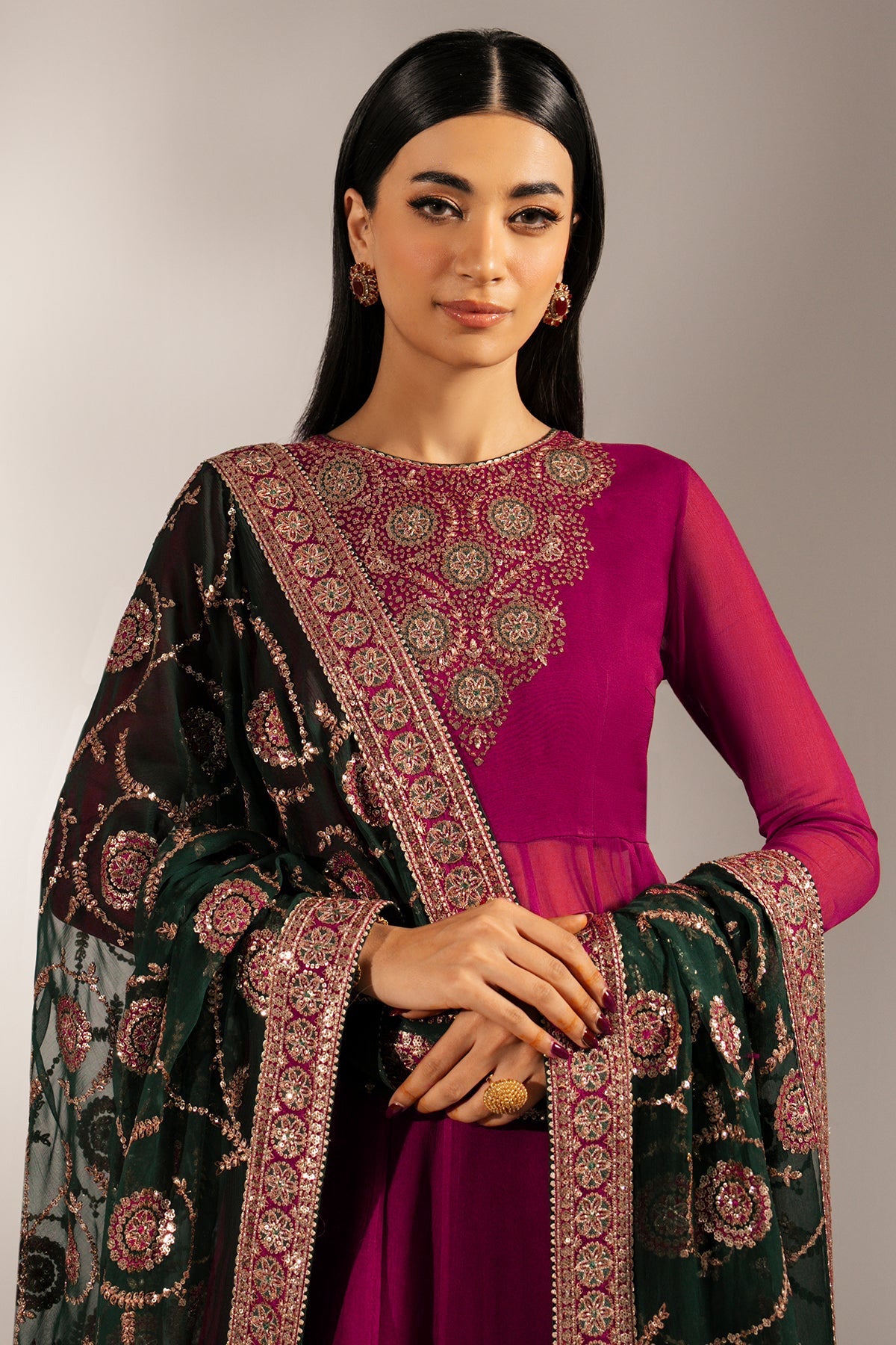 JAZMIN EMBROIDERED CHIFFON UC-3074