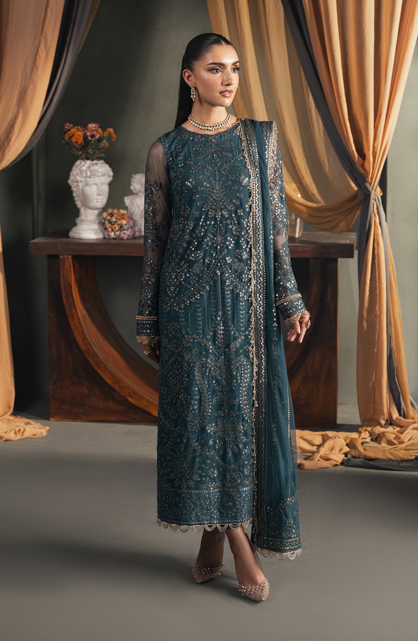 Zarif Embroidered Raw Silk Unstitched 3Pc Suit ZRW 03 ADELINE