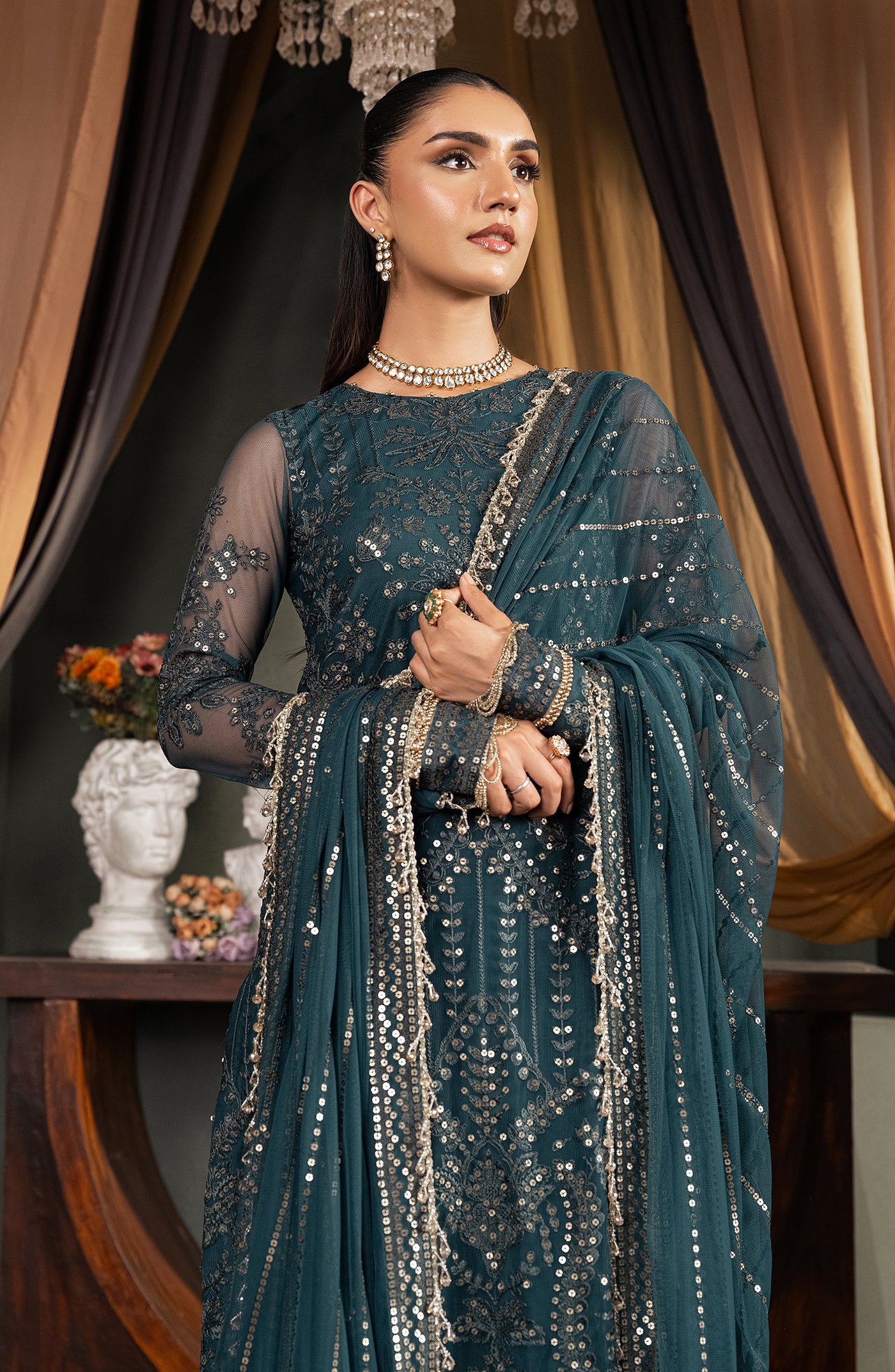 Zarif Embroidered Raw Silk Unstitched 3Pc Suit ZRW 03 ADELINE