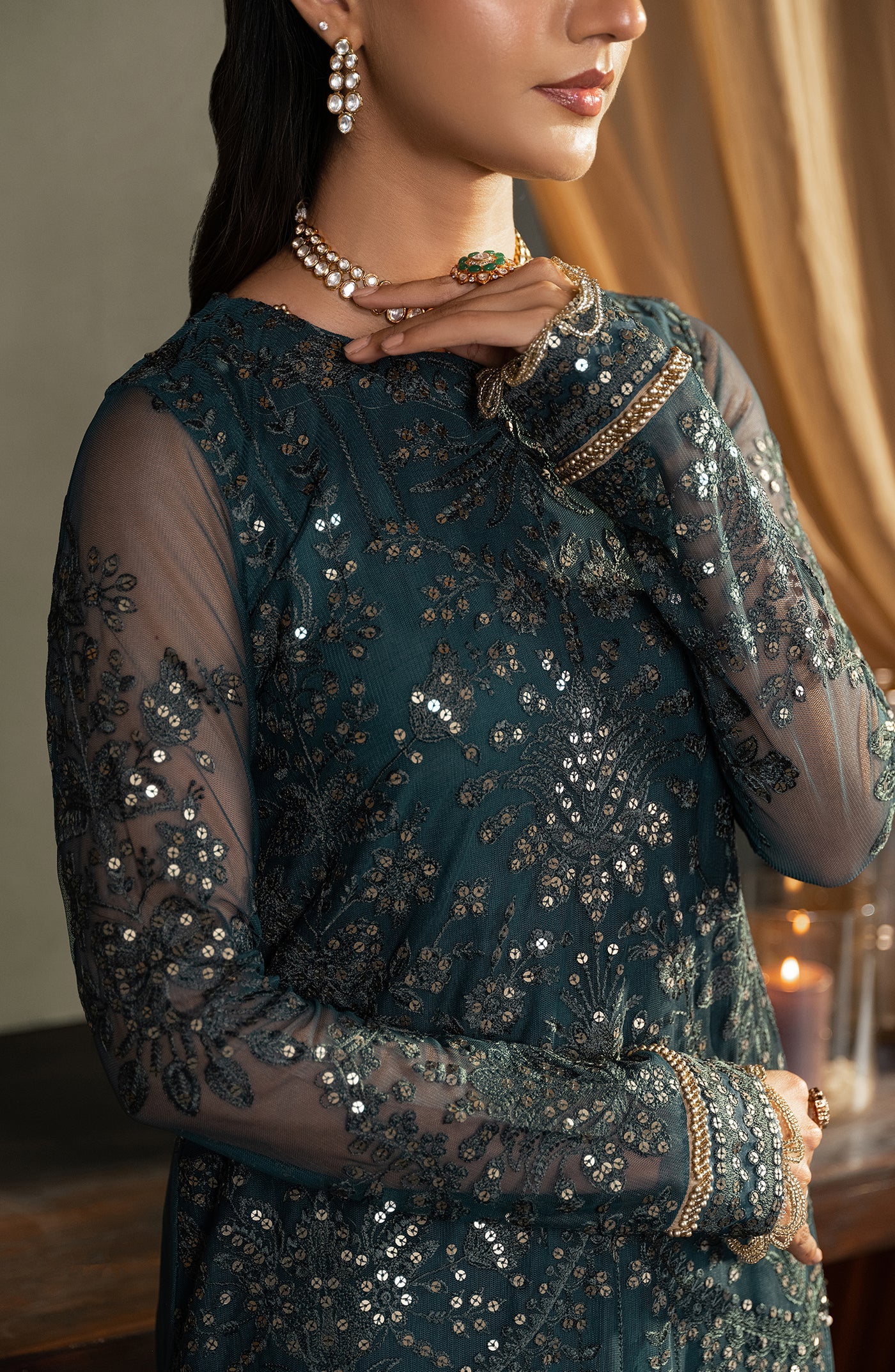 Zarif Embroidered Raw Silk Unstitched 3Pc Suit ZRW 03 ADELINE