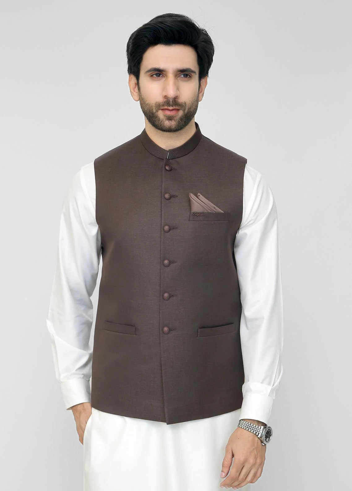 Dark Brown Men's Waistcoat