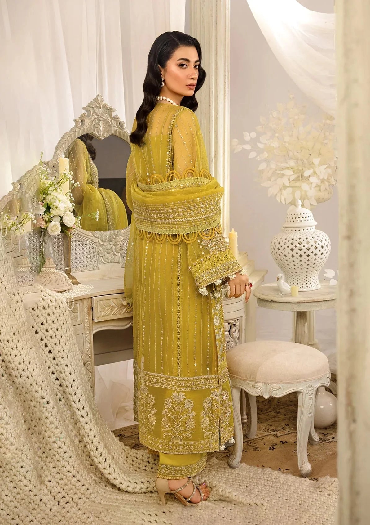 ELAF Premium Evara Embroidered Organza Unstitched 3Pc