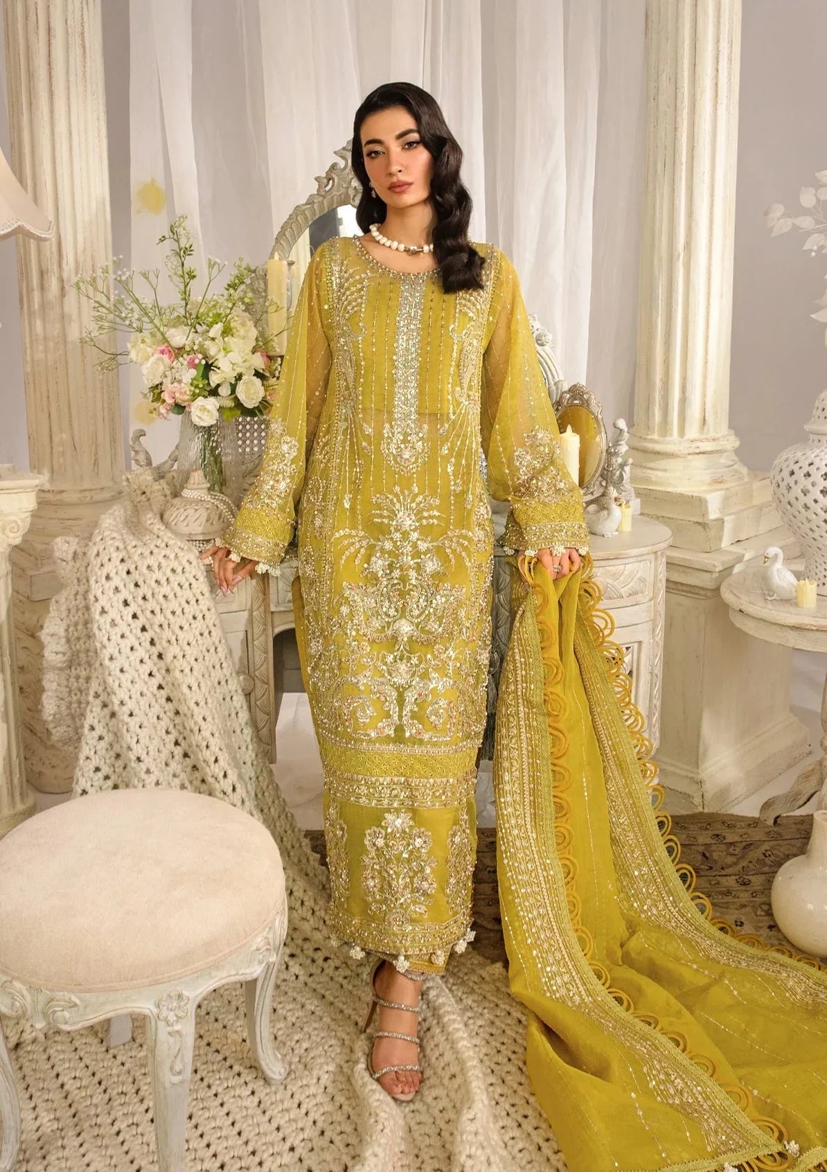 ELAF Premium Evara Embroidered Organza Unstitched 3Pc