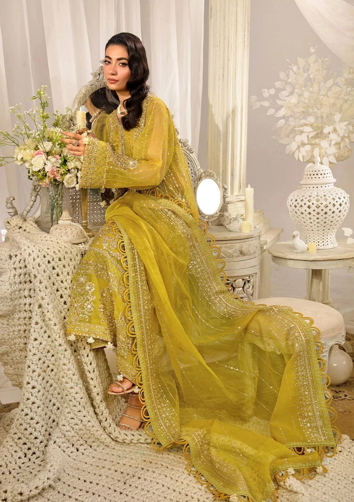 ELAF Premium Evara Embroidered Organza Unstitched 3Pc