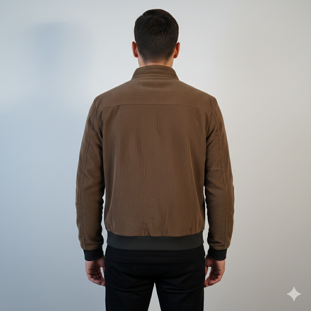 Men's Quilted Puffer Jacket with Light Caramel