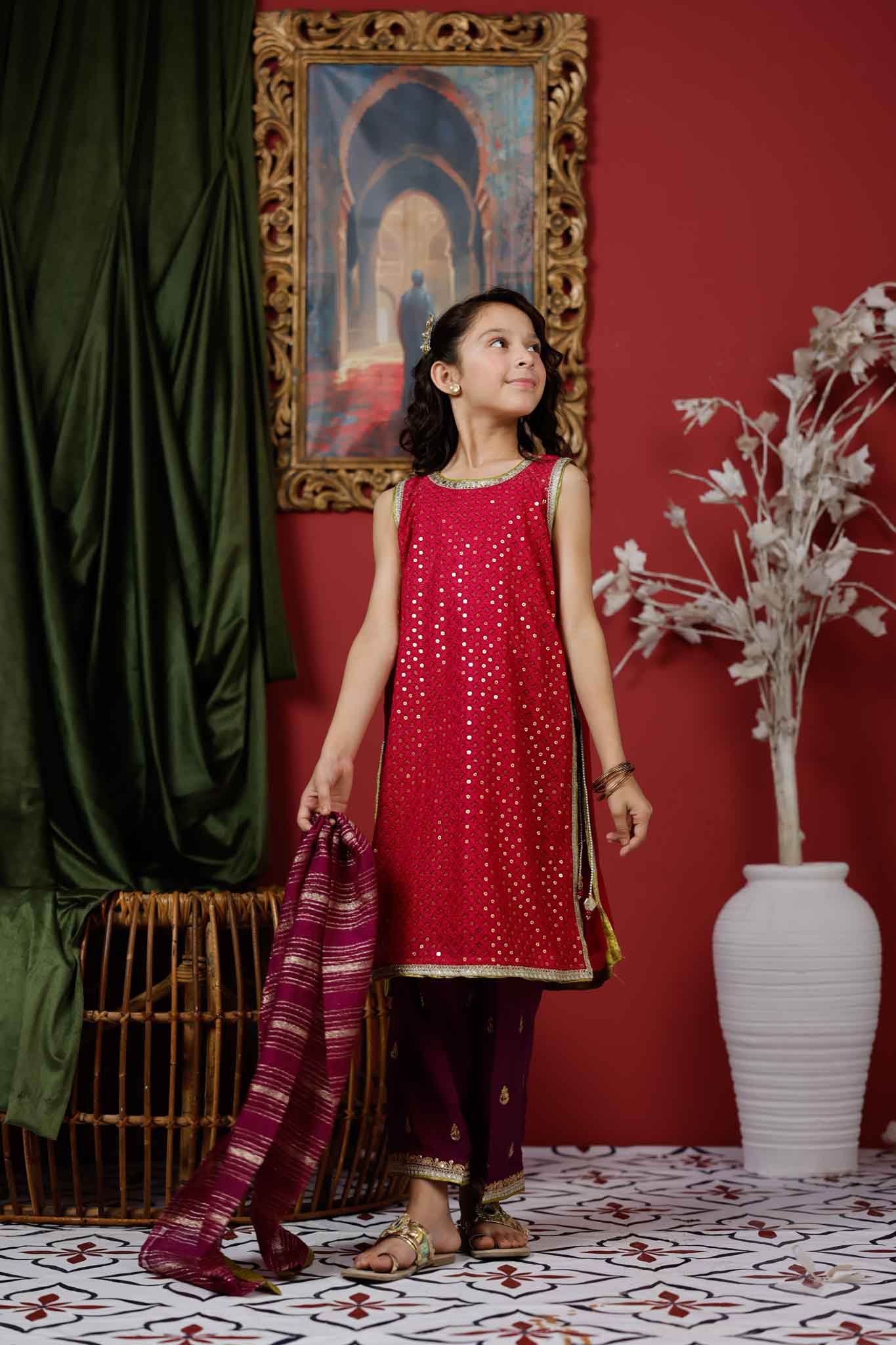 Senorita  | Shocking Pink & Pruple | Formal 3 Piece Suit |