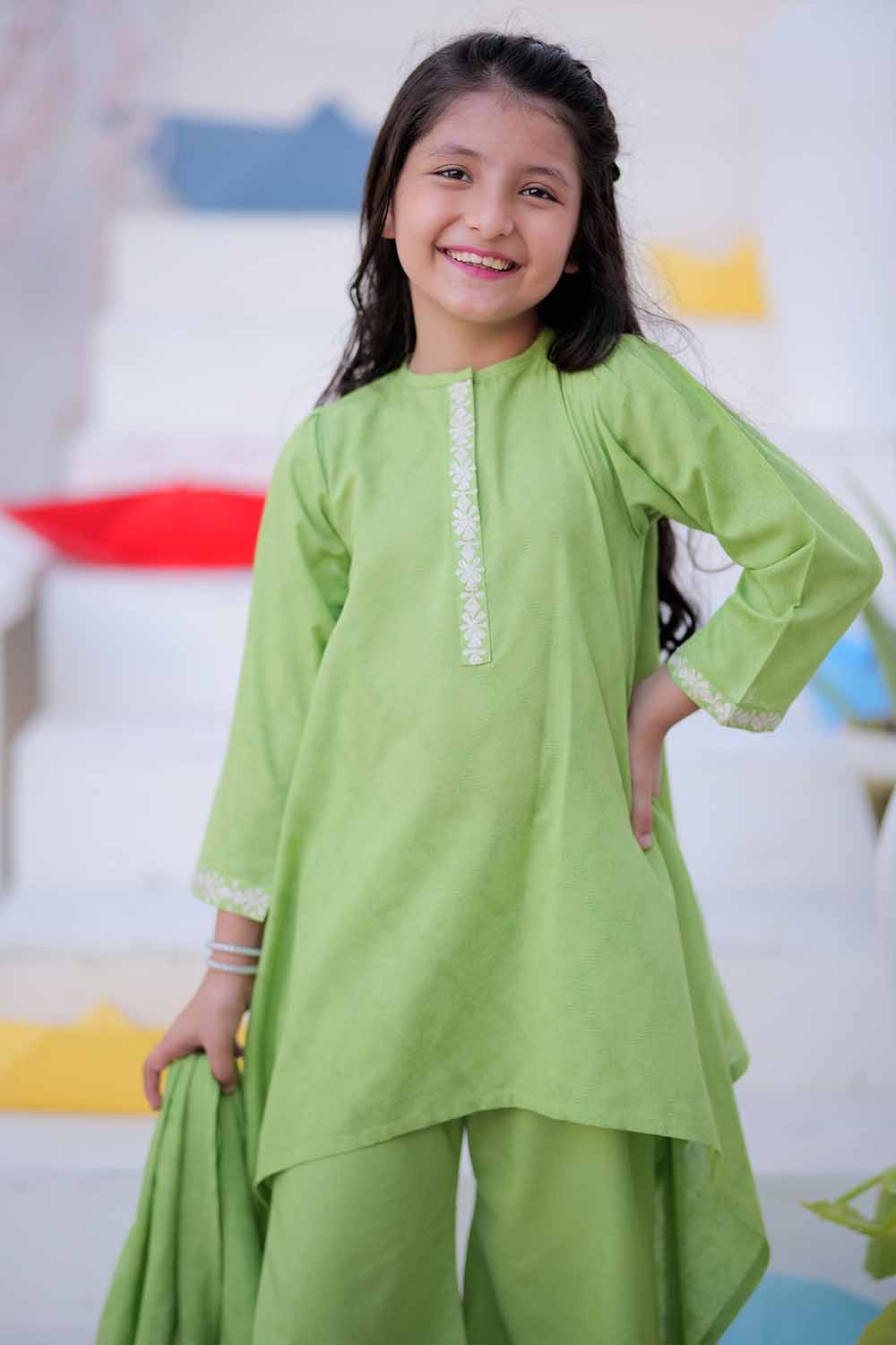 Senorita| P.Green | Casual 3 Piece Suit | Karandi Fabric