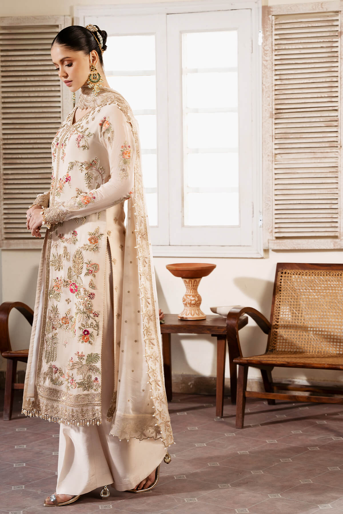 Serene Premium Perle unstitched 3pc suit Luxury Chiffon