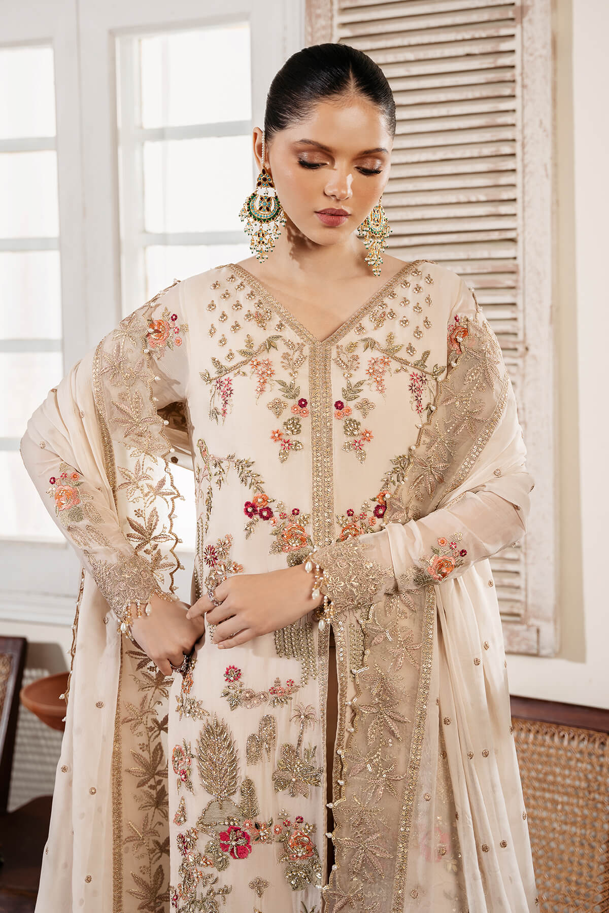 Serene Premium Perle unstitched 3pc suit Luxury Chiffon