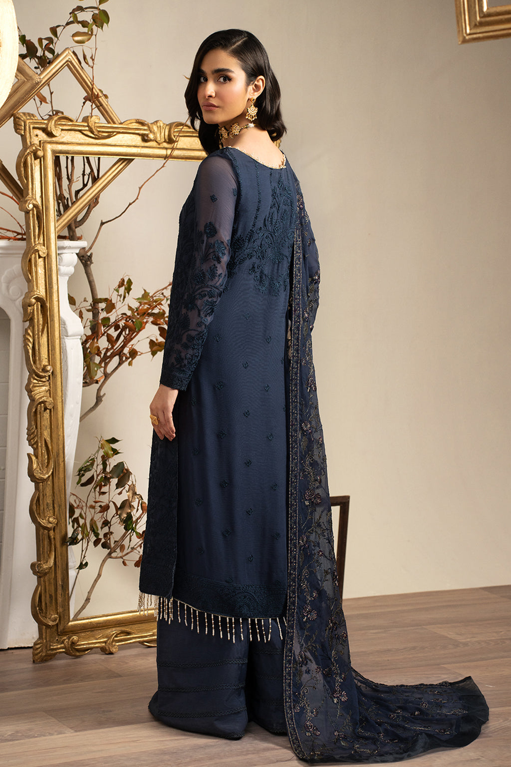 Zarif Embroidered Raw Silk Unstitched 3Pc Suit ZRN 08 JESSY