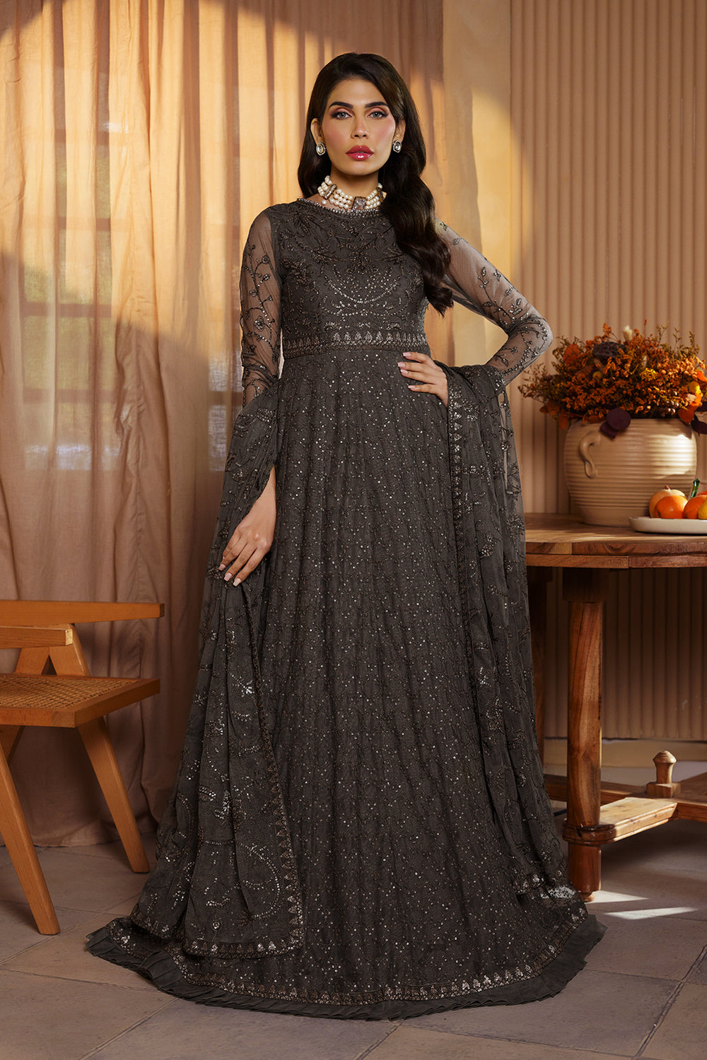 Zarif Embroidered Raw Silk Unstitched 3Pc Suit ZFN 06 DAREEN