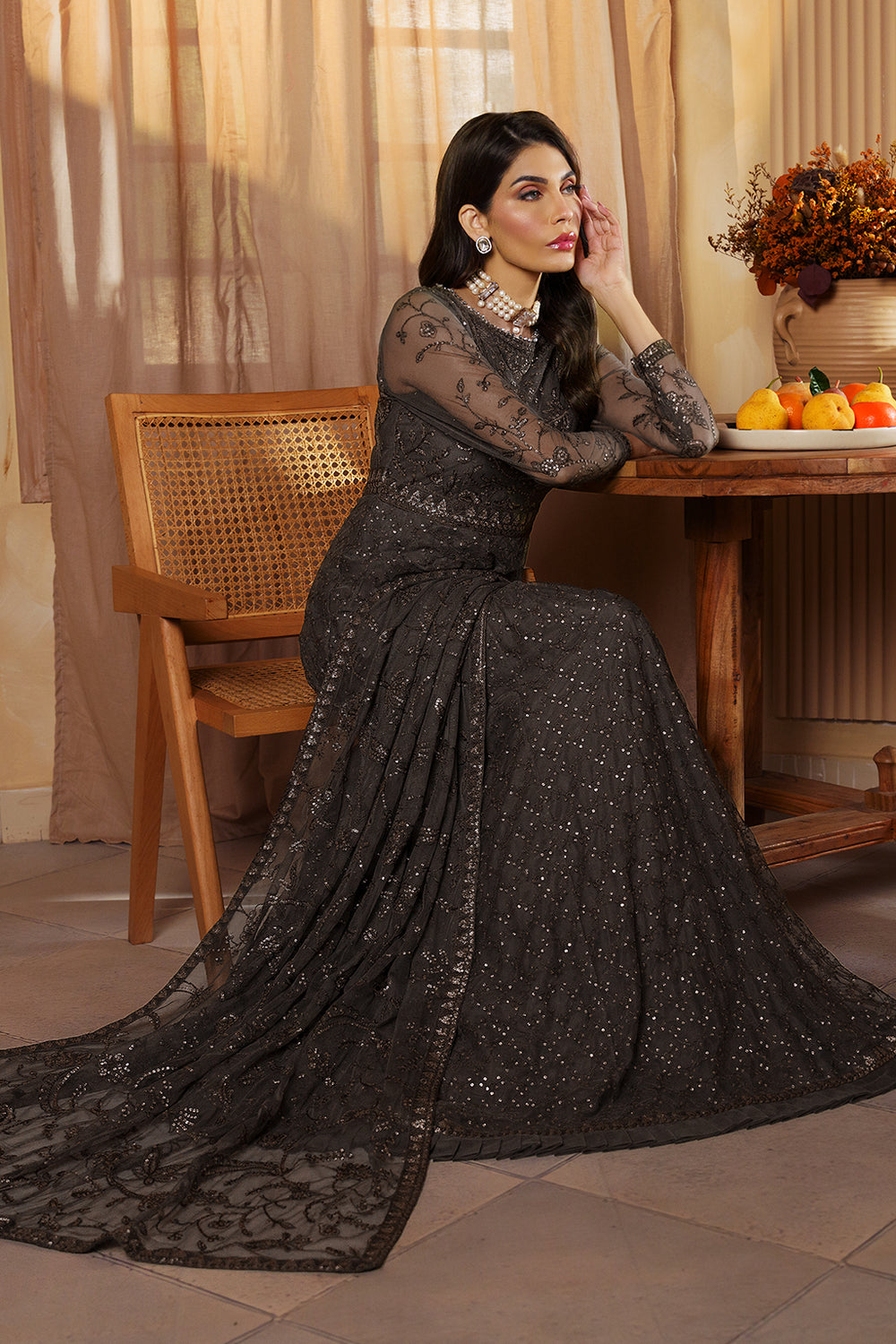 Zarif Embroidered Raw Silk Unstitched 3Pc Suit ZFN 06 DAREEN