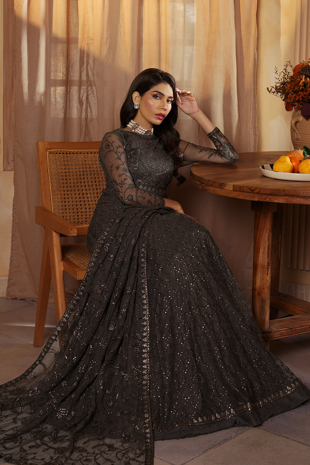 Zarif Embroidered Raw Silk Unstitched 3Pc Suit ZFN 06 DAREEN