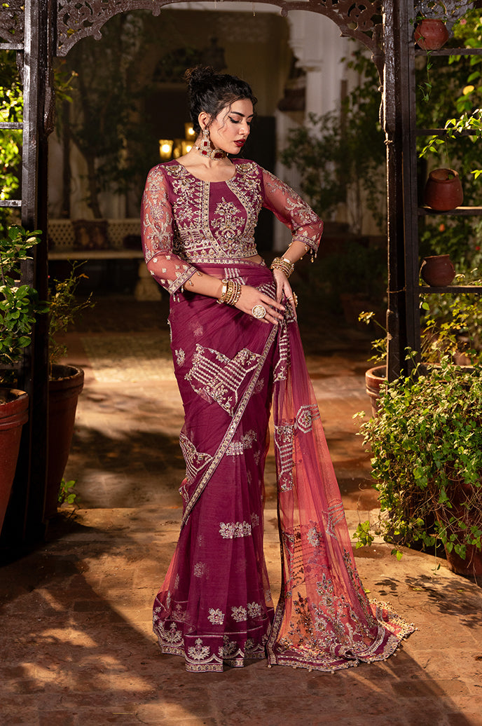 Saanjh Organza Embroidered collection By Razab - Tishnagi (SJH-05)