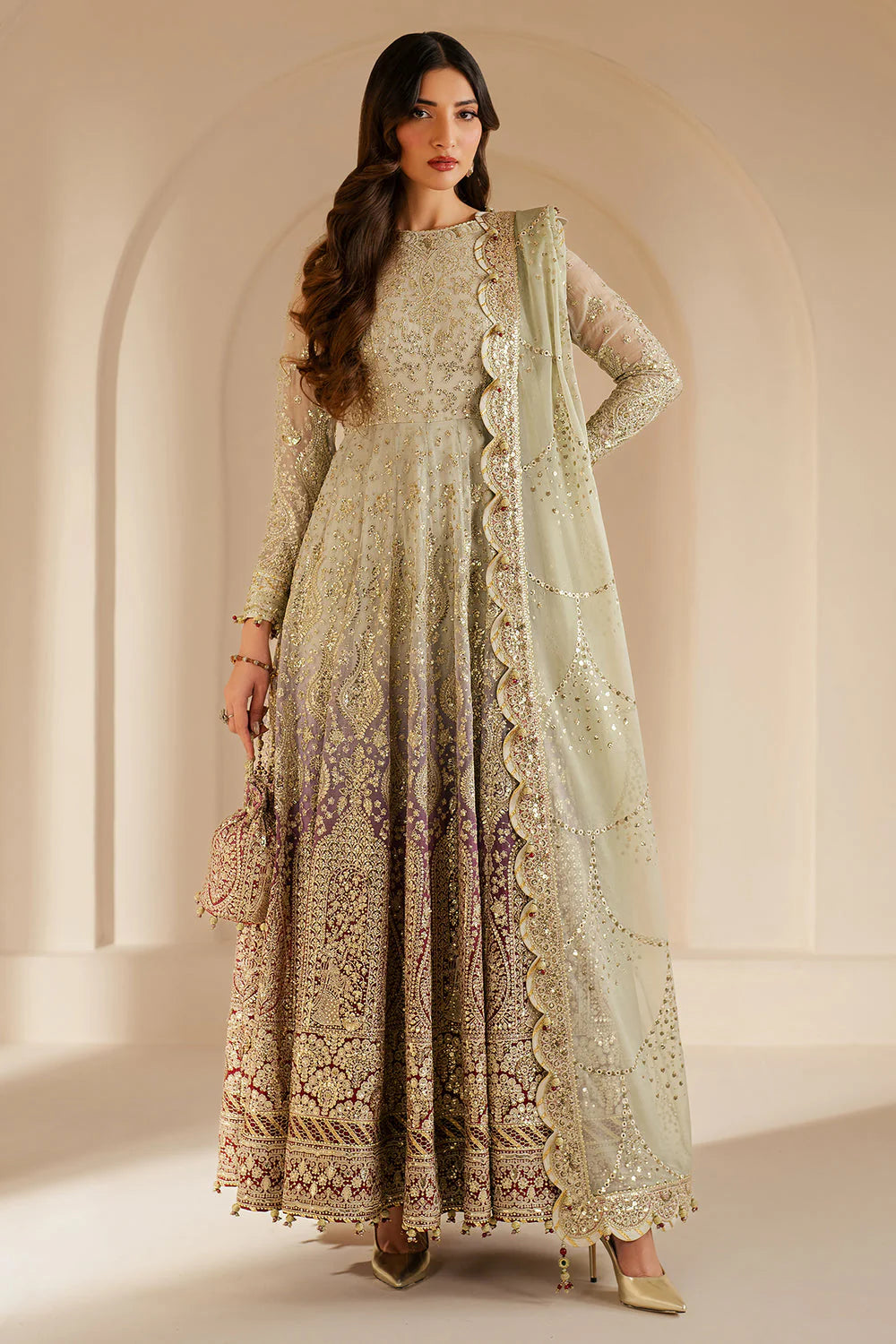 Jazmin Wedding Formal Embroidered Chiffon Unstitched 3Pc
