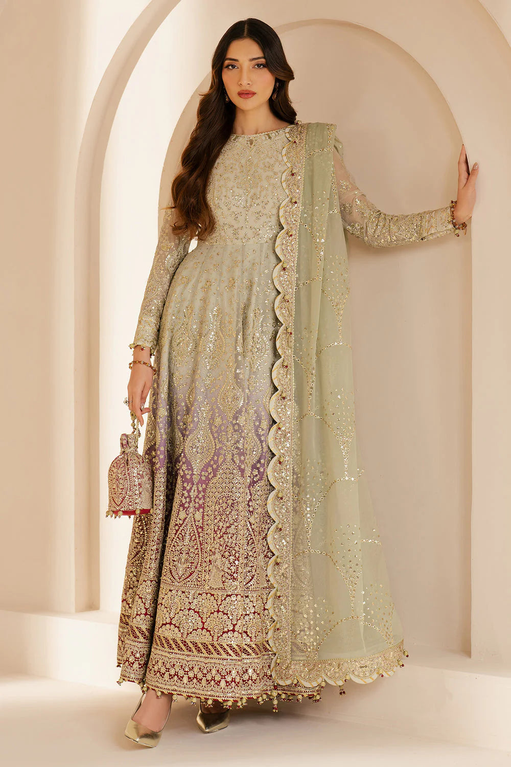 Jazmin Wedding Formal Embroidered Chiffon Unstitched 3Pc